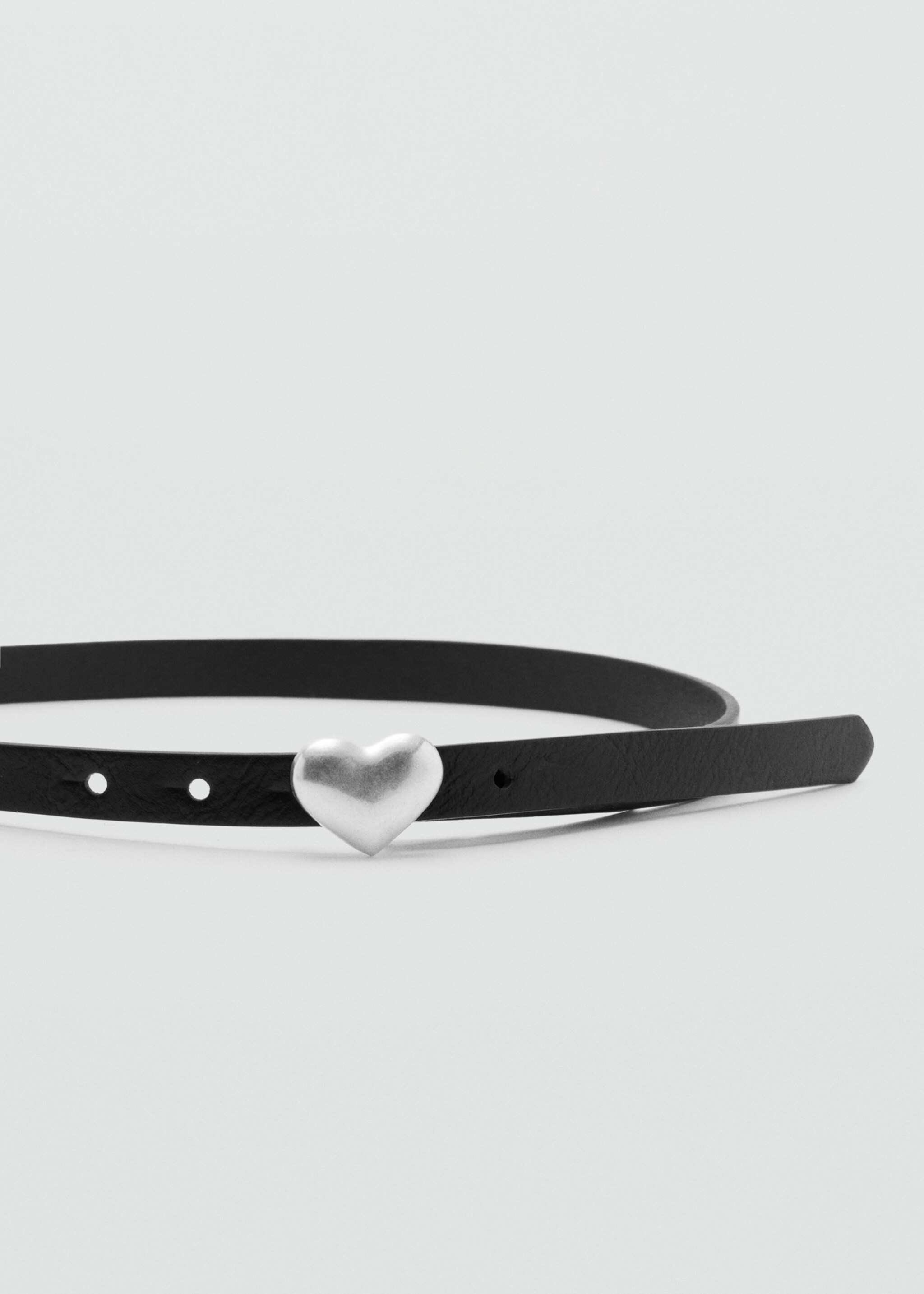 Heart skinny belt - Details of the article 1, Black. Ref: 27041310-00.