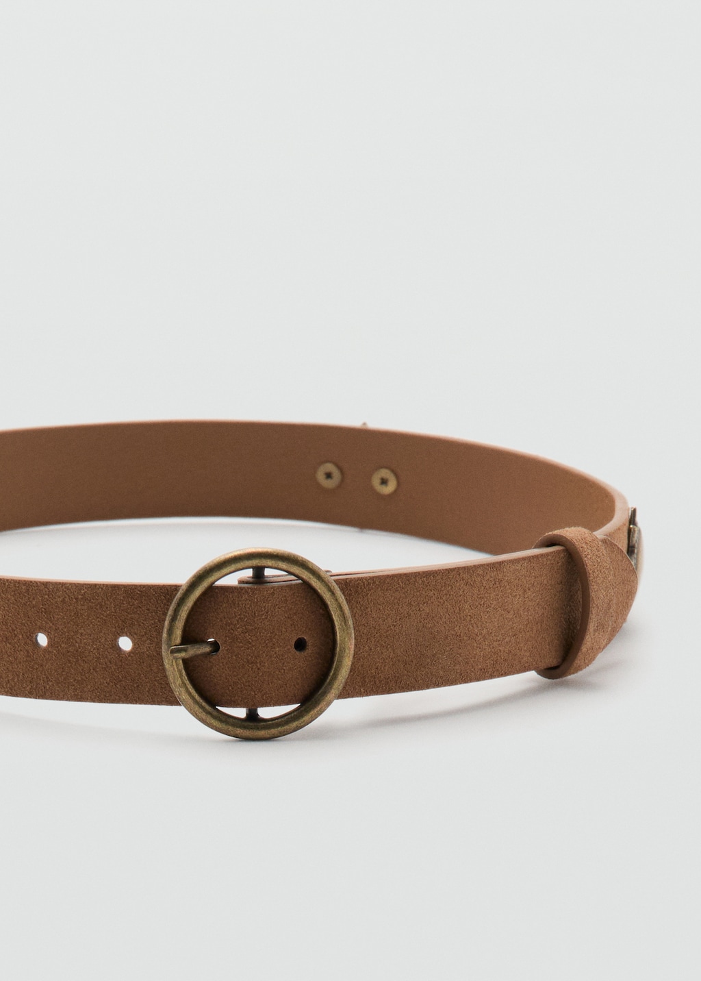 Leather belt with sun designs