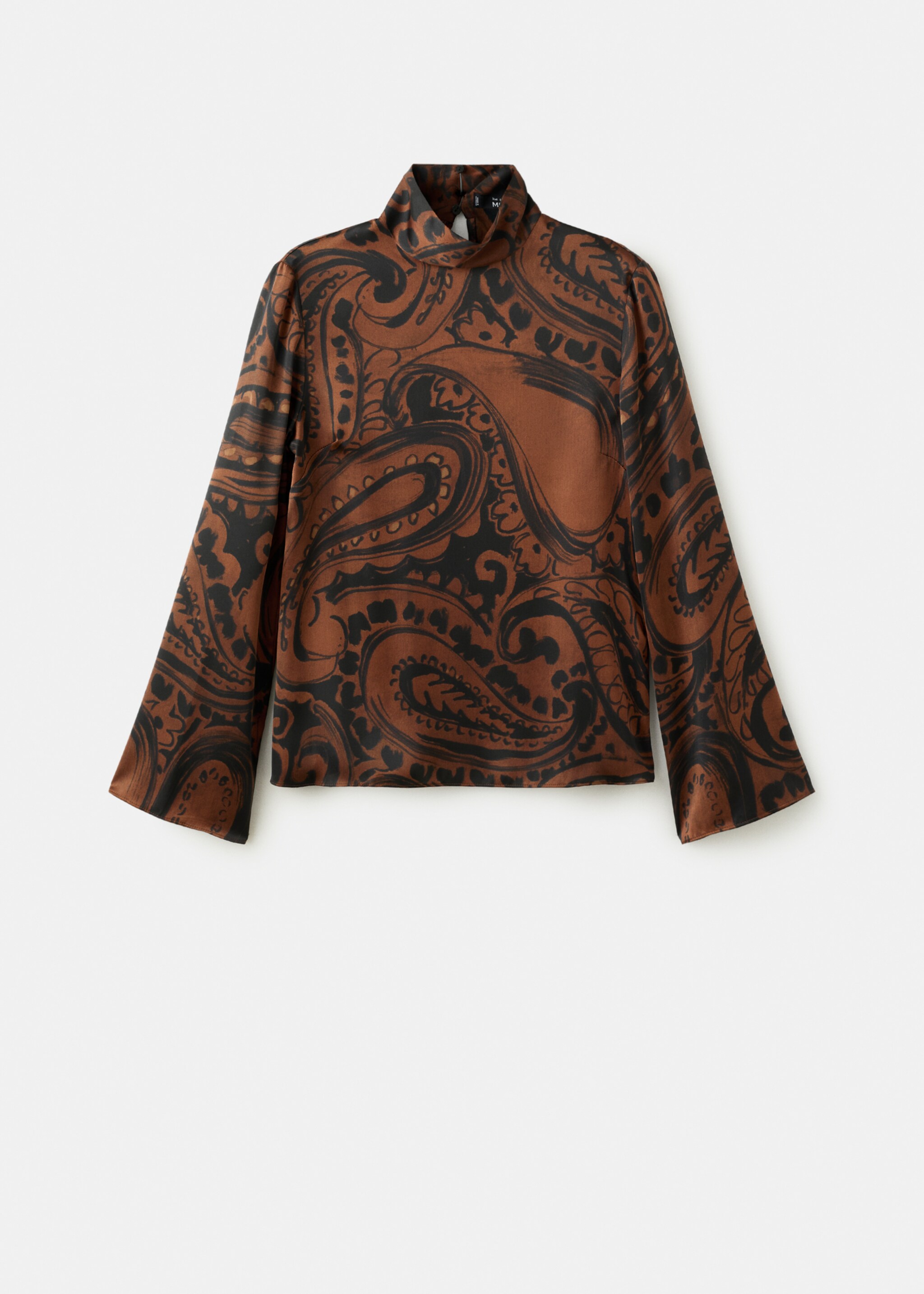 Paisley-print satin blouse - Article without model, Burnt Orange. Ref: 27041318-00.
