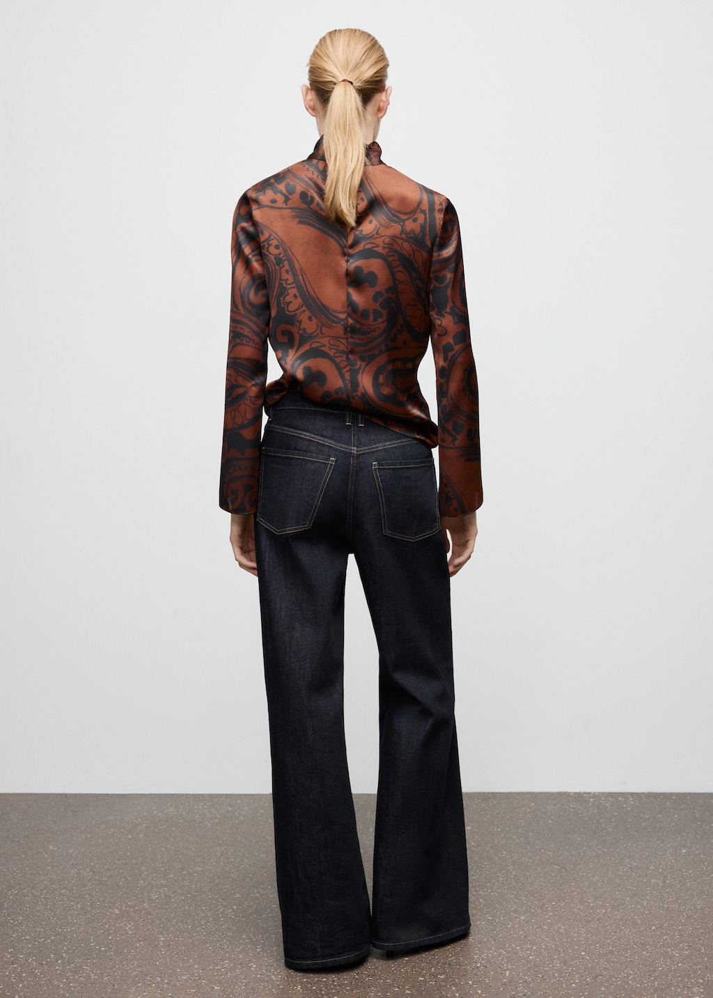 Paisley-print satin blouse - image 3