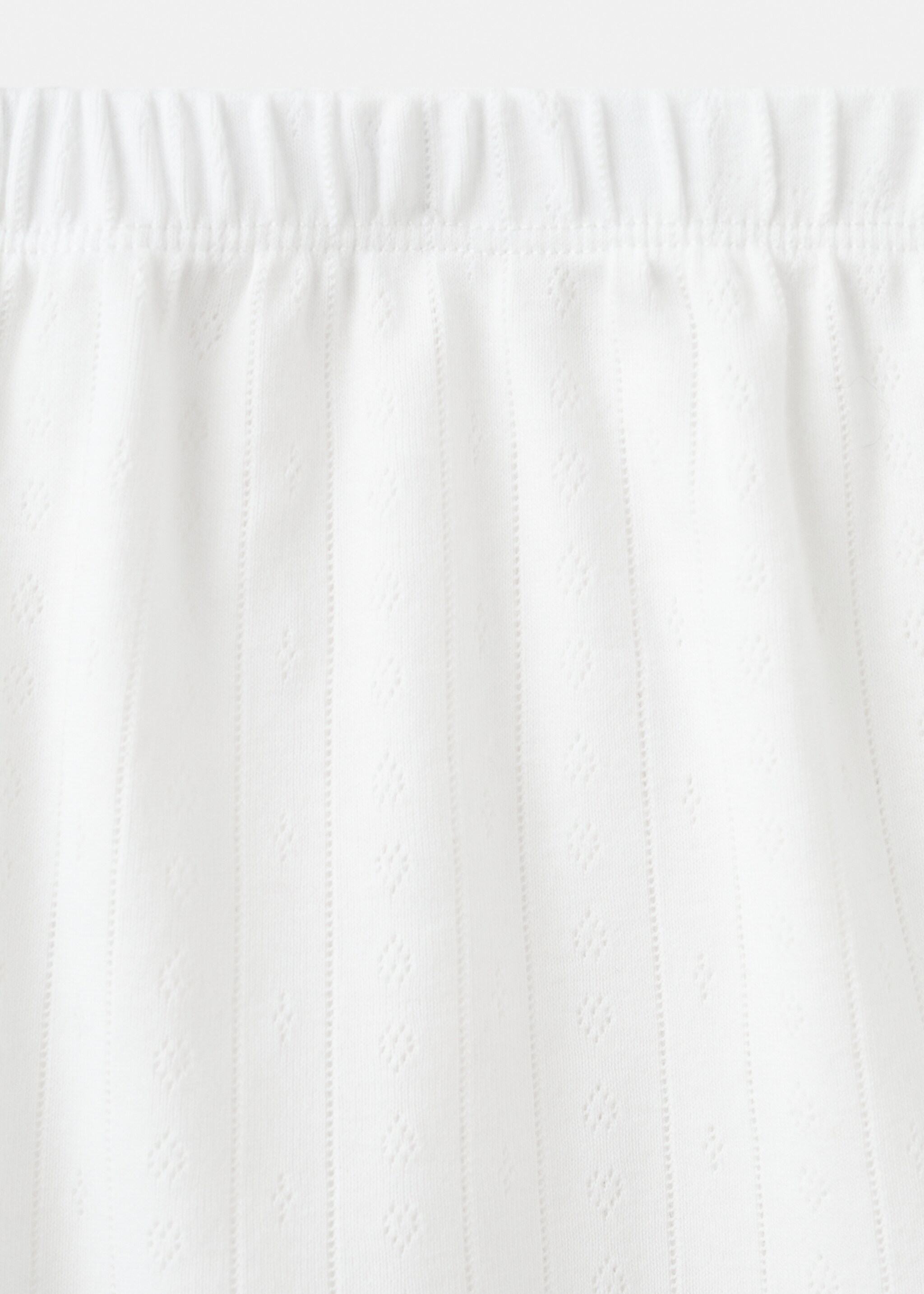 Openwork cotton shorts - Details of the article 8, White. Ref: 27041319-00.
