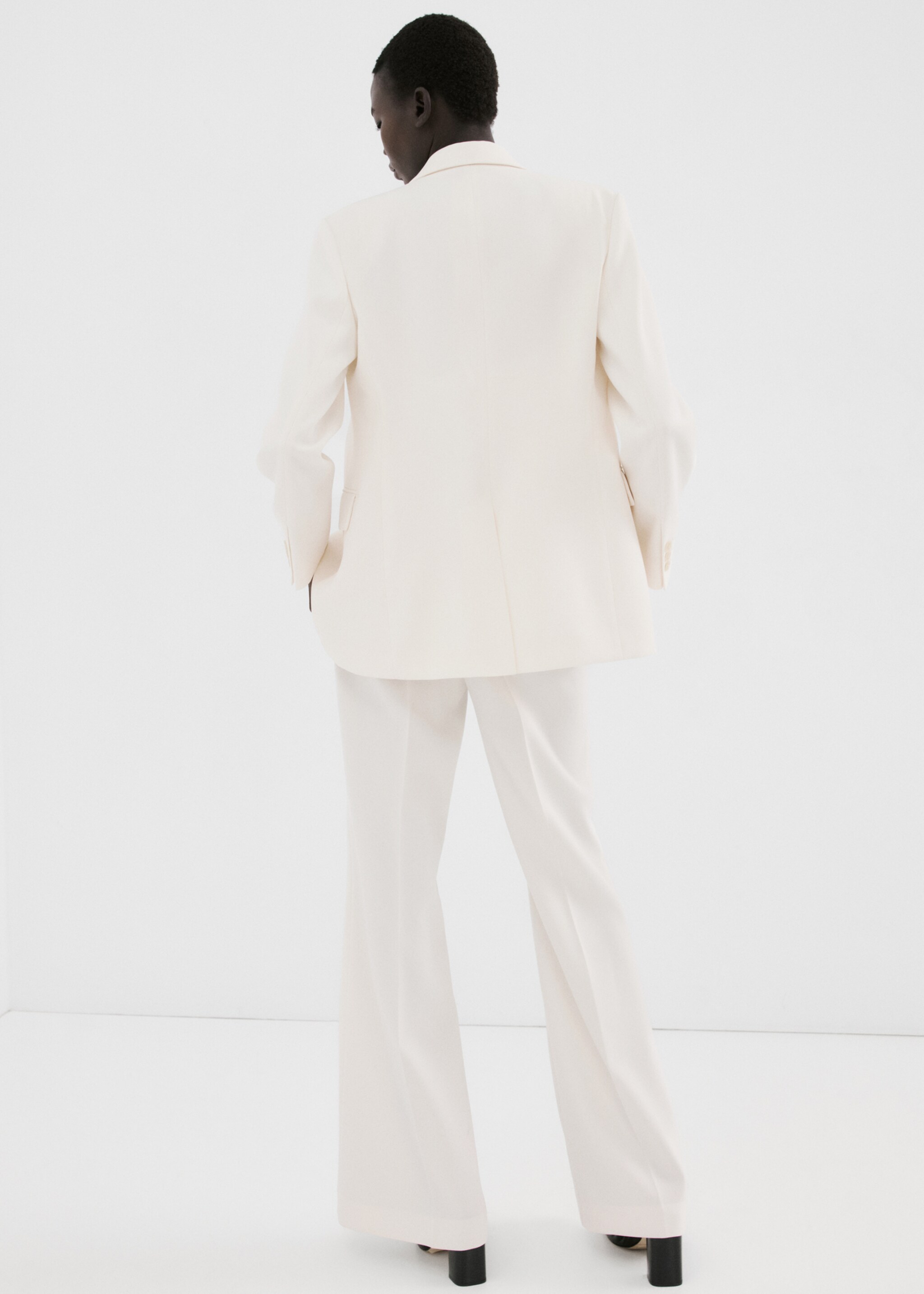 High-waist suits trousers - Reverse of the article, Vanilla. Ref: 27041320-00.