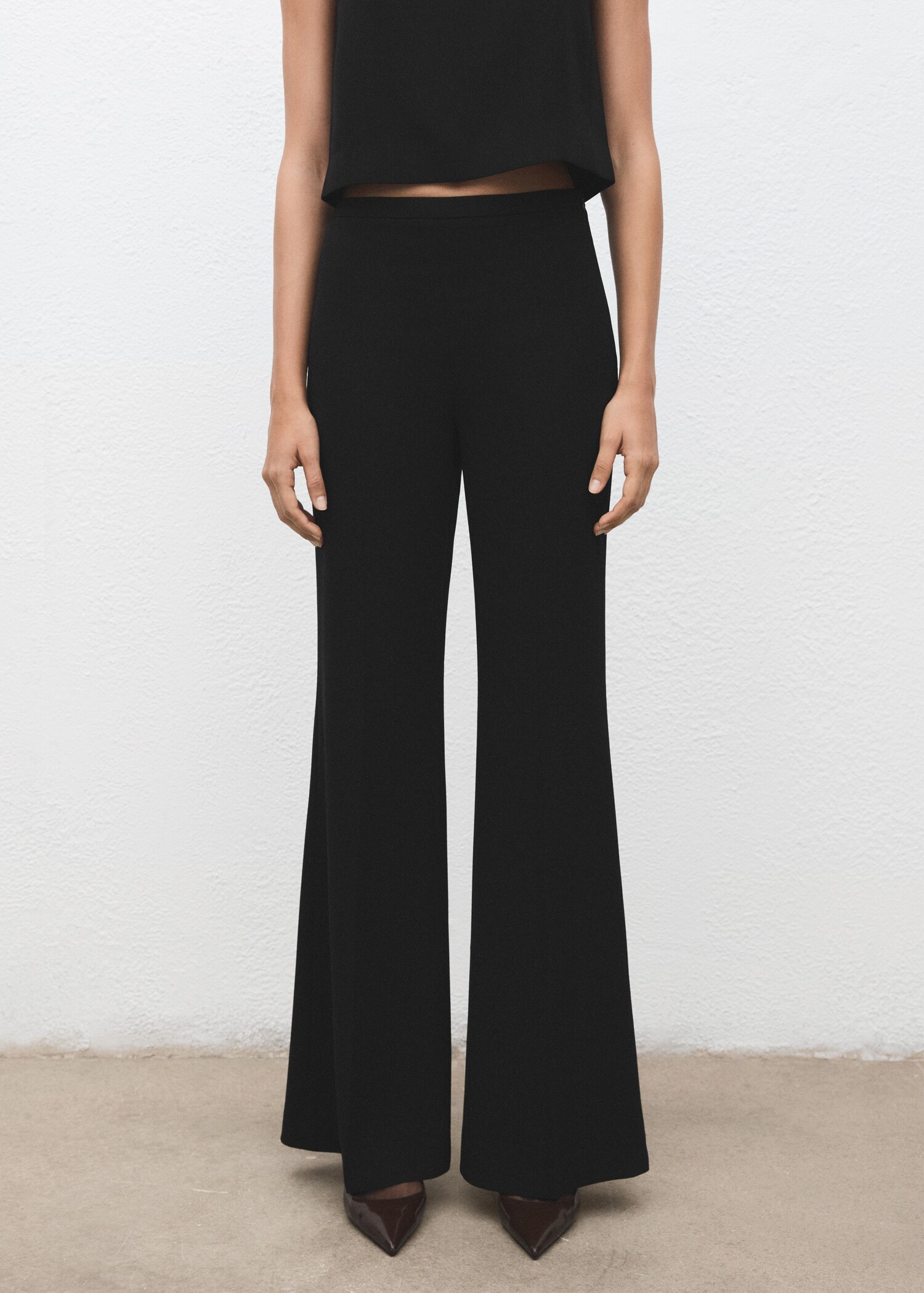 Fine-knit trousers with elastic waist - Medium plane
