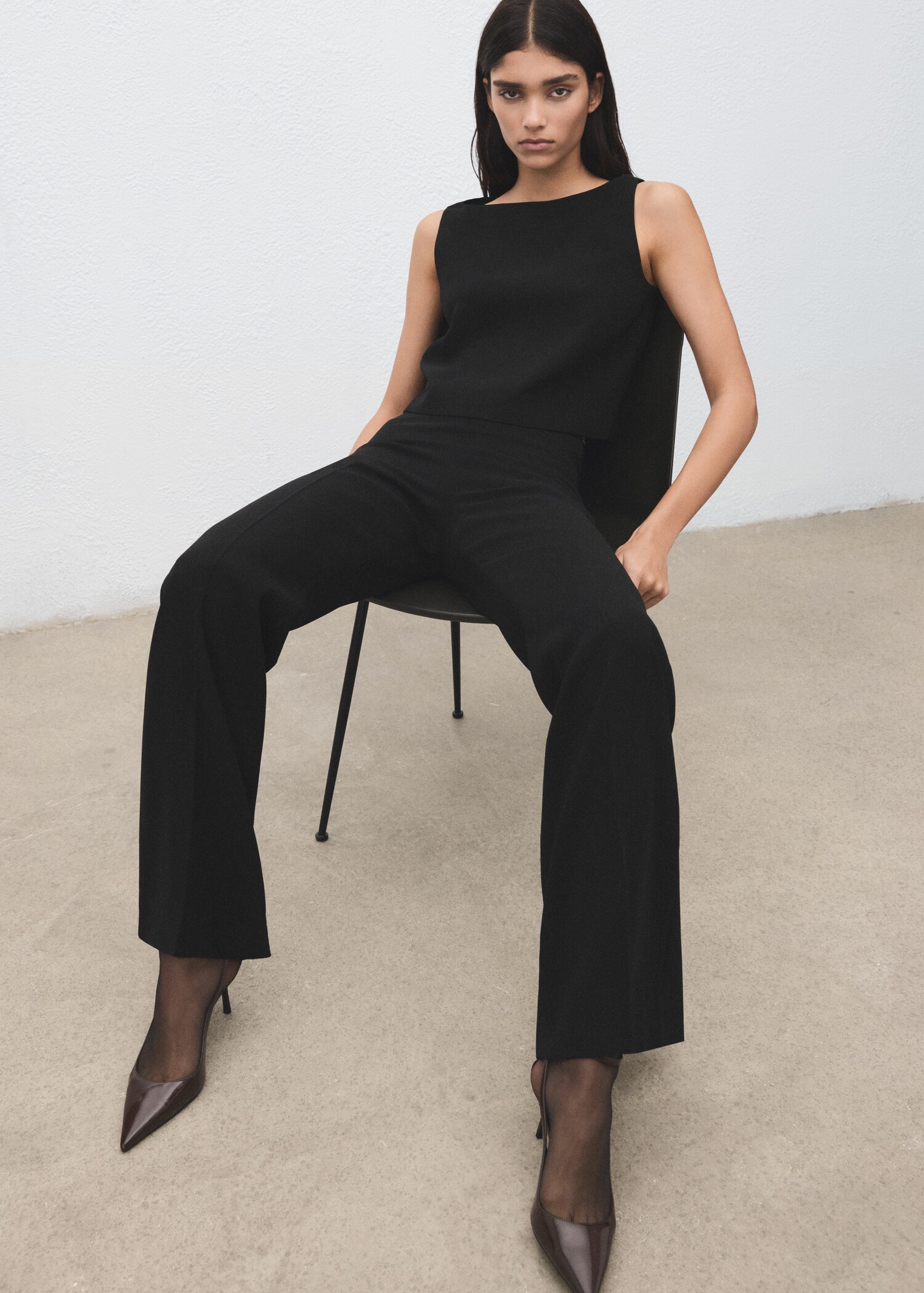 Fine-knit trousers with elastic waist - Details of the article 2