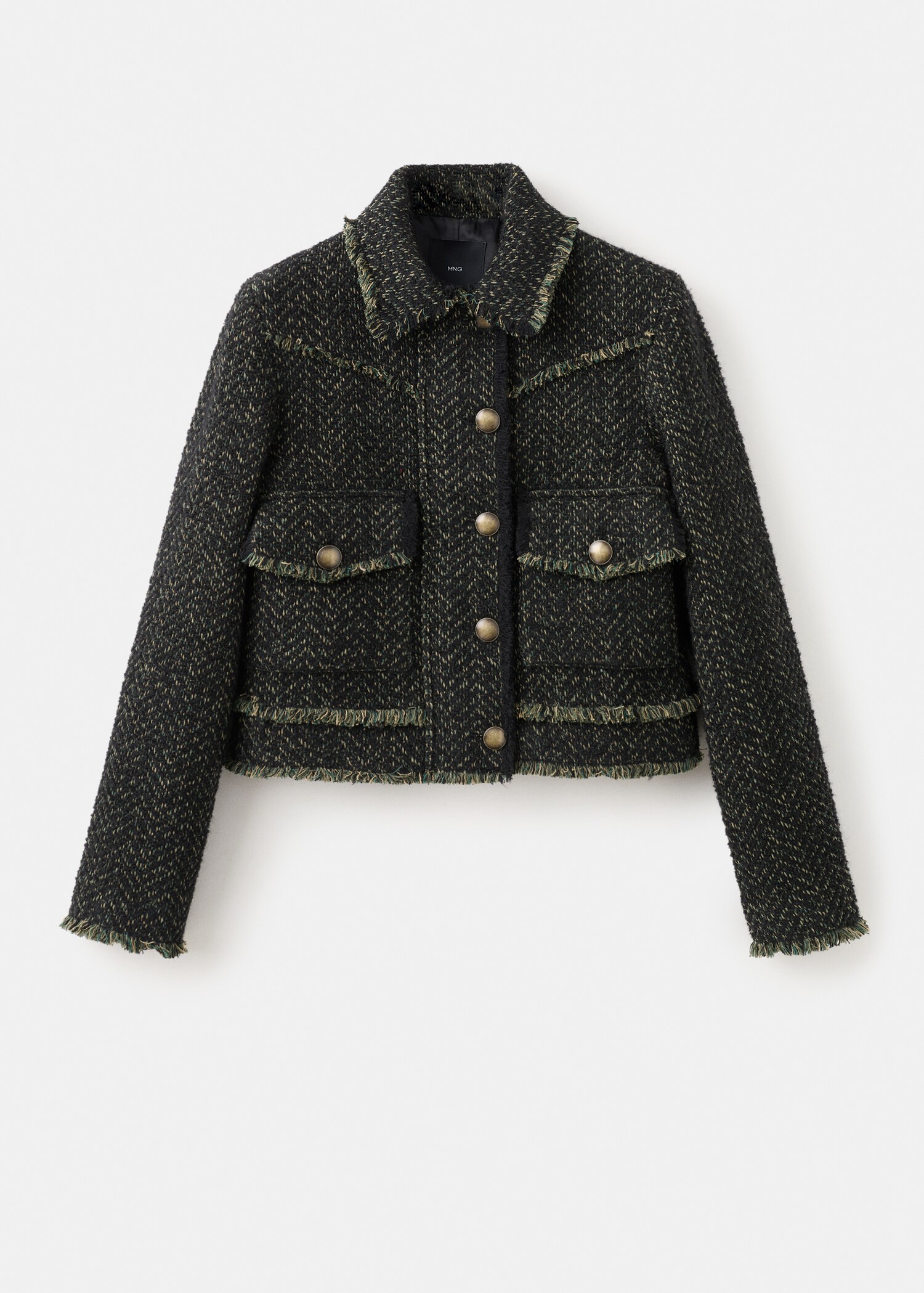 Tweed jacket with lapel collar - منتج دون نموذج