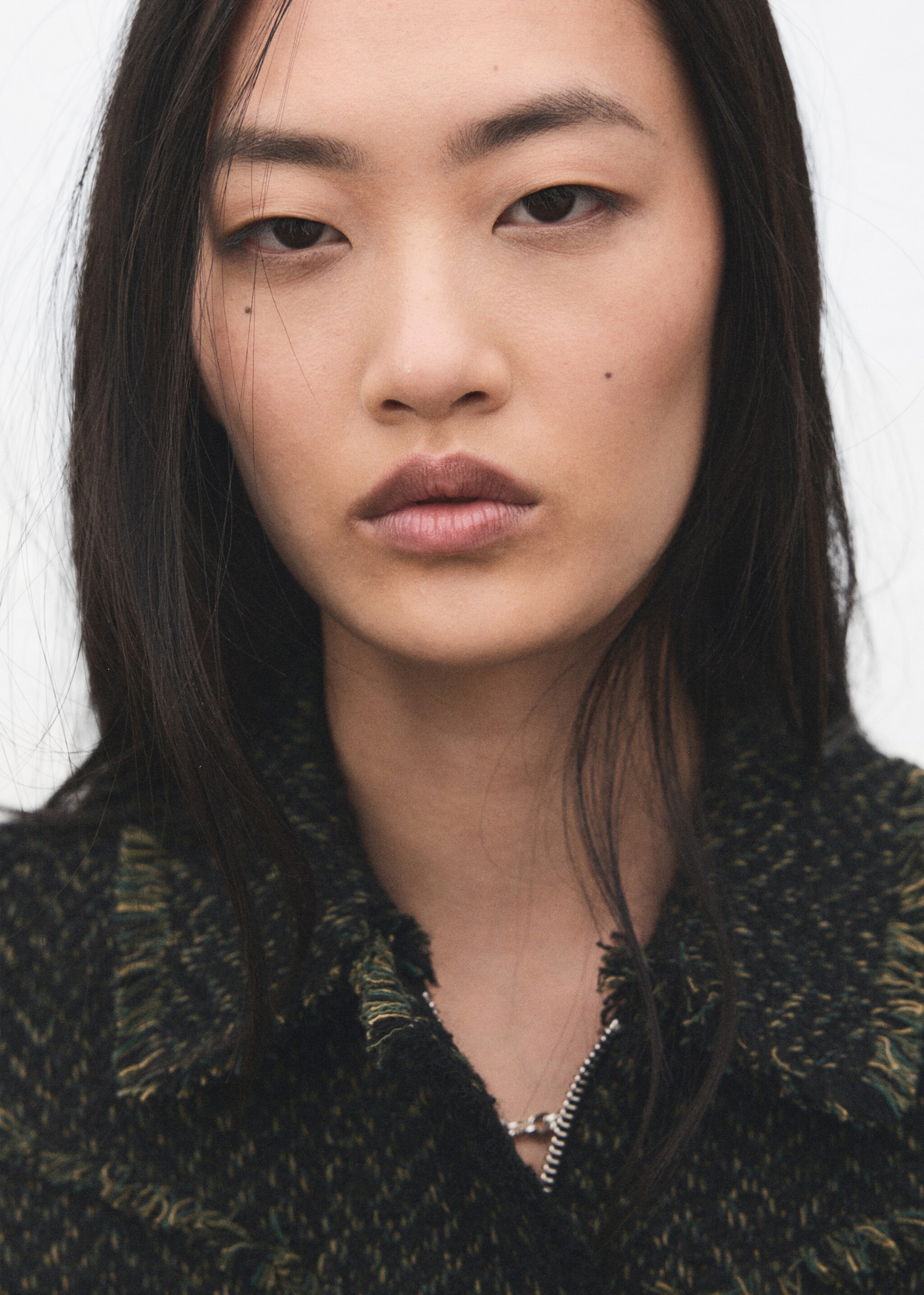 Tweed jacket with lapel collar - تفاصيل المنتج 1, أخضر. Ref: 27041323-00.