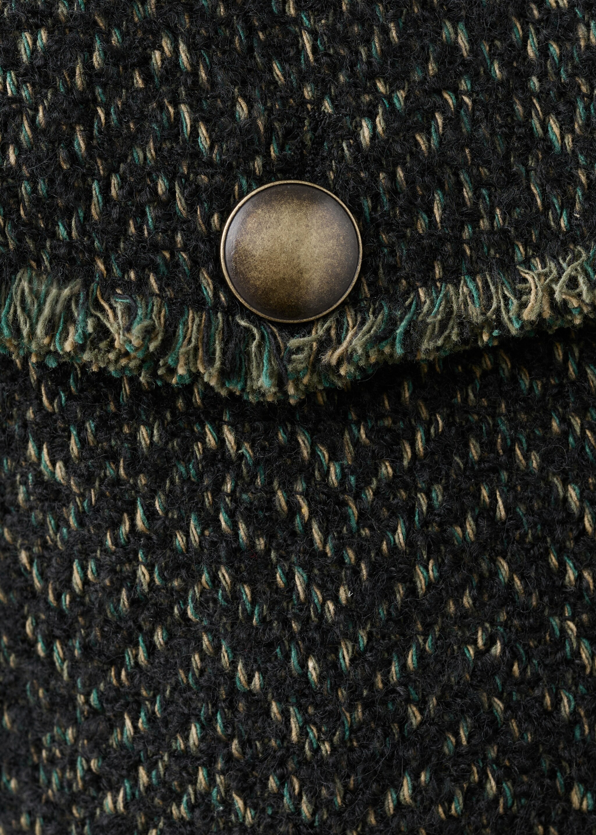 Tweed jacket with lapel collar - تفاصيل المنتج 8, أخضر. Ref: 27041323-00.