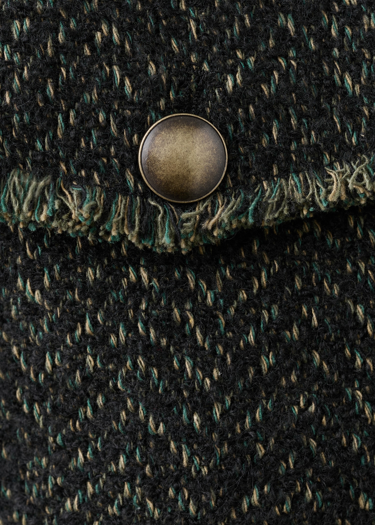 Tweed Jacket With Notched Lapel Collar