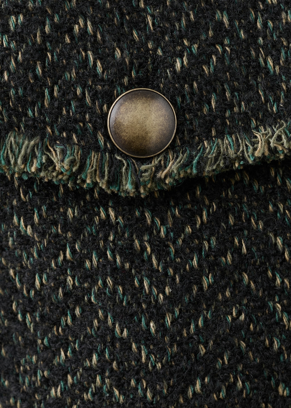 Tweed jacket with notched lapel collar