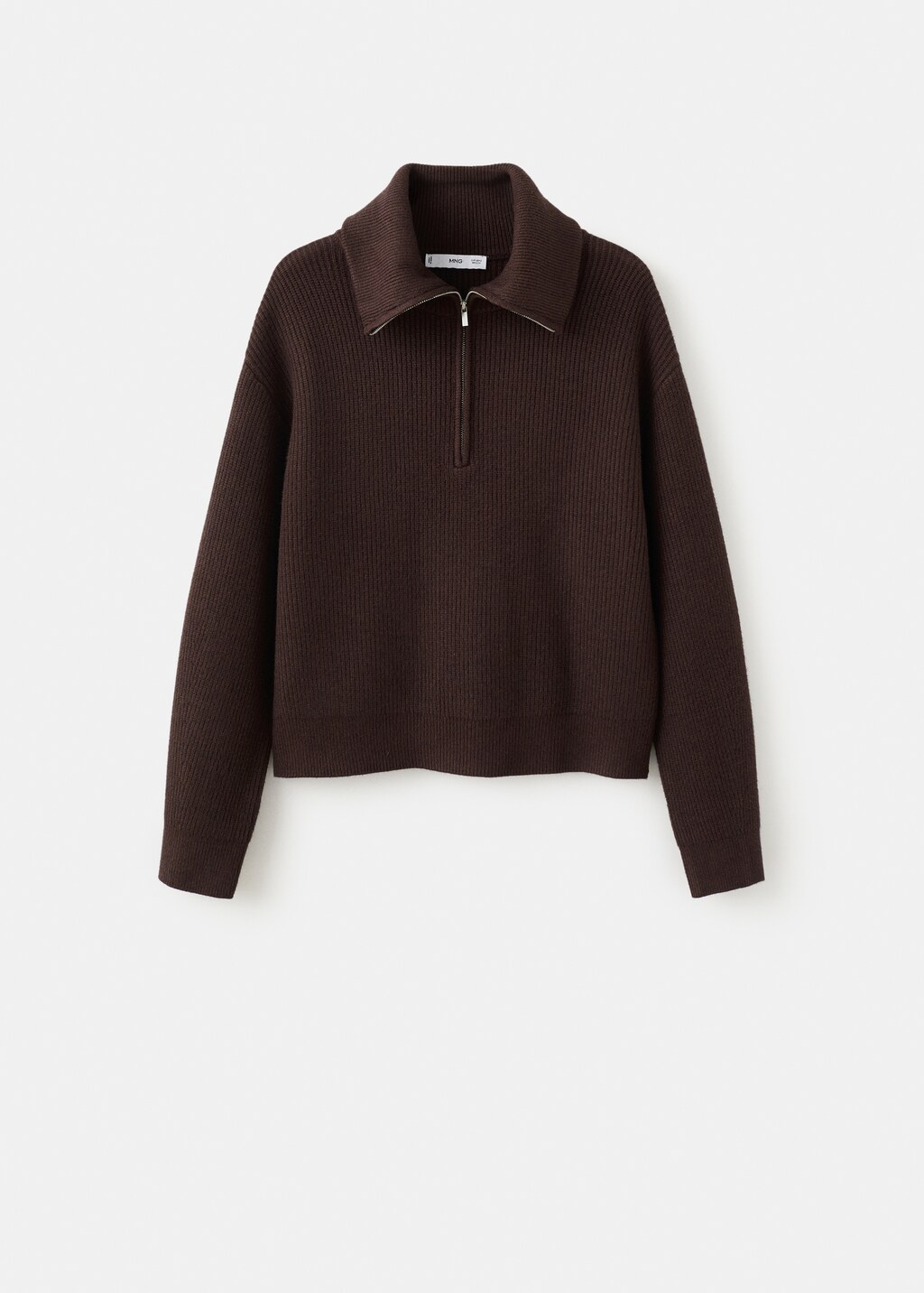 Mango Sweater with contrasting zipper collar thumbnail