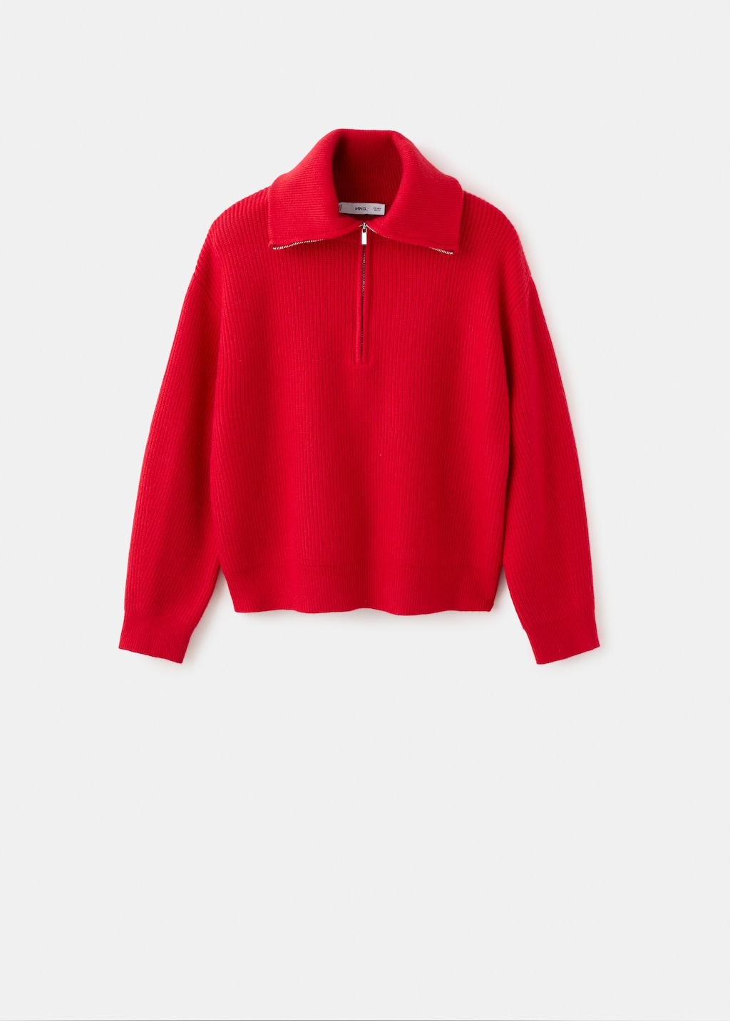 Sweater with contrasting zipper collar - image 2