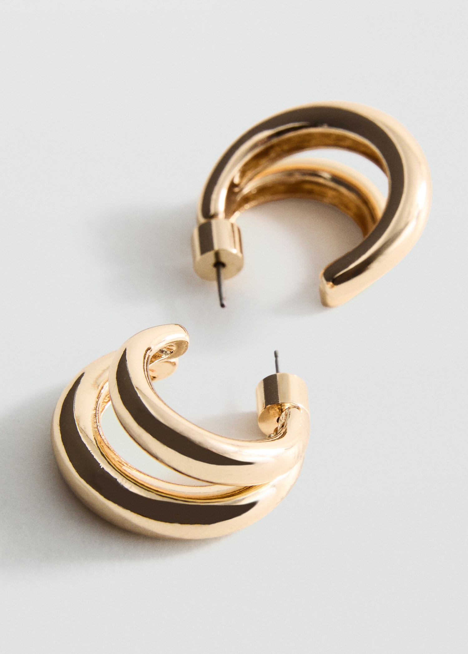 Double hoop earrings - Medium plane