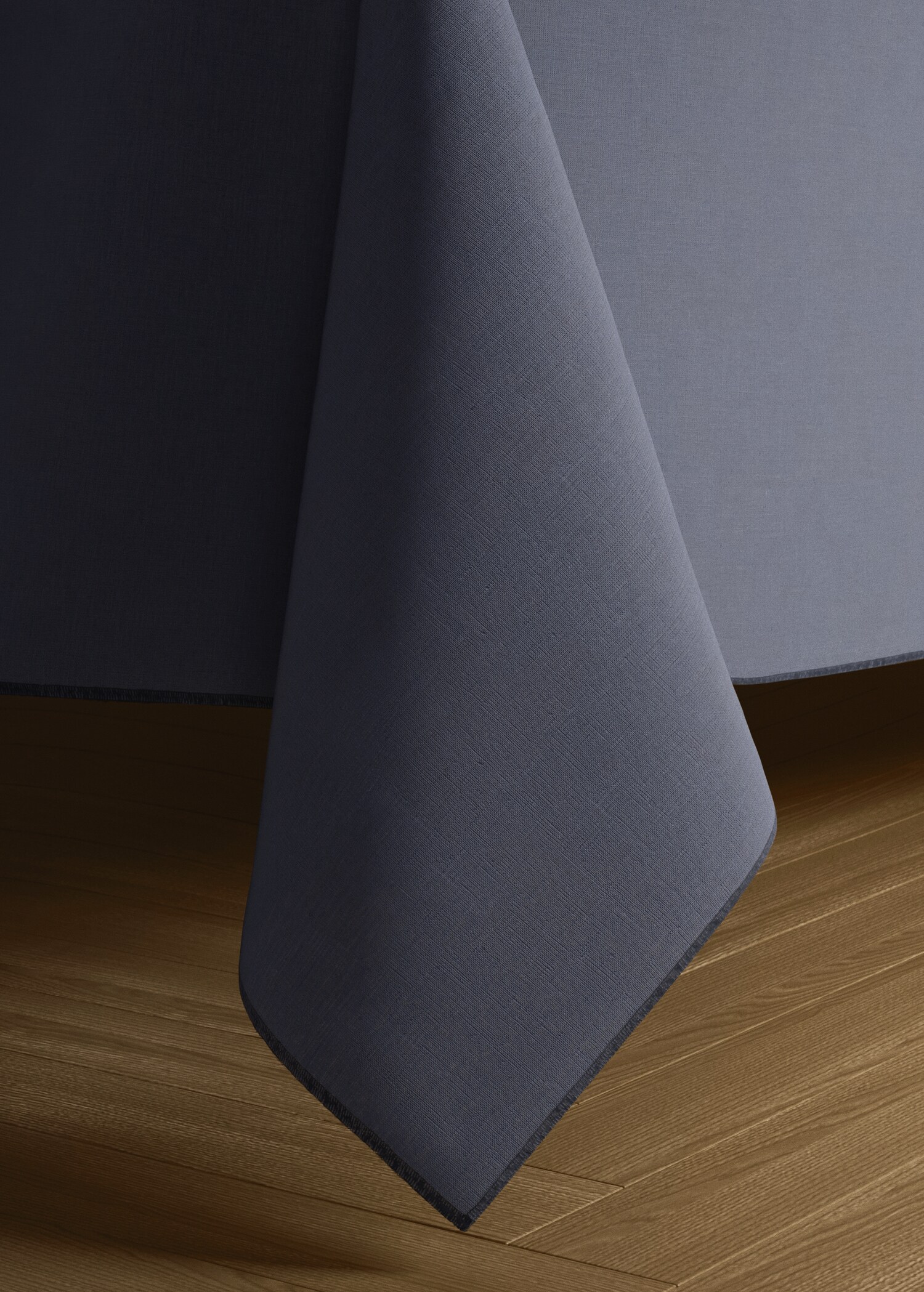 Скатертина з тефлоновим покриттям з 100% льону з контрастним оверлоком на 6-8 осіб - Детальніше про товар 1