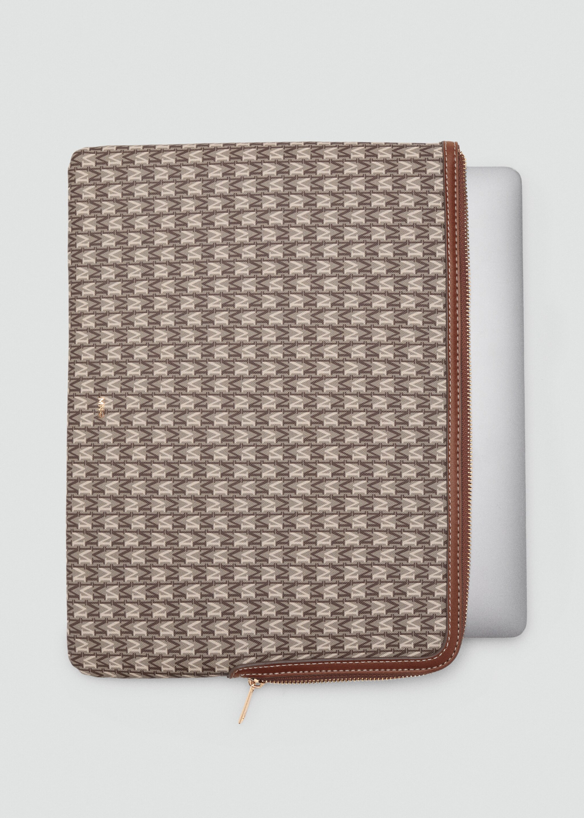 Laptopfodral tryckt logotyp - Detaljer om artikeln 2, Mellanbrun. Ref: 27041340-00.