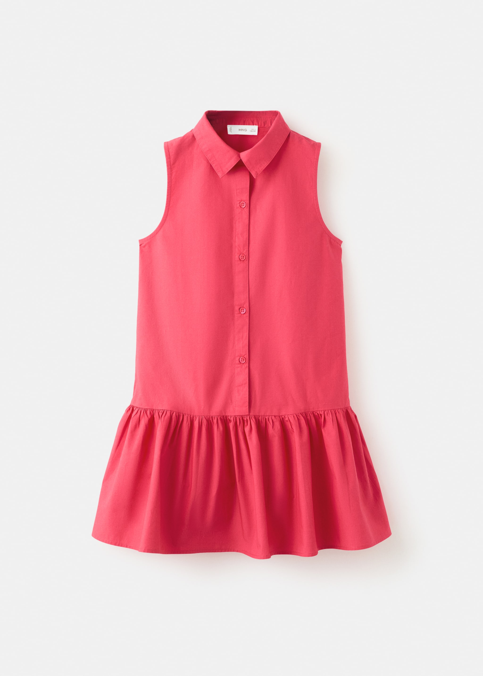 Ruffled shirt dress - Article without model, Red. Ref: 27041508-00.