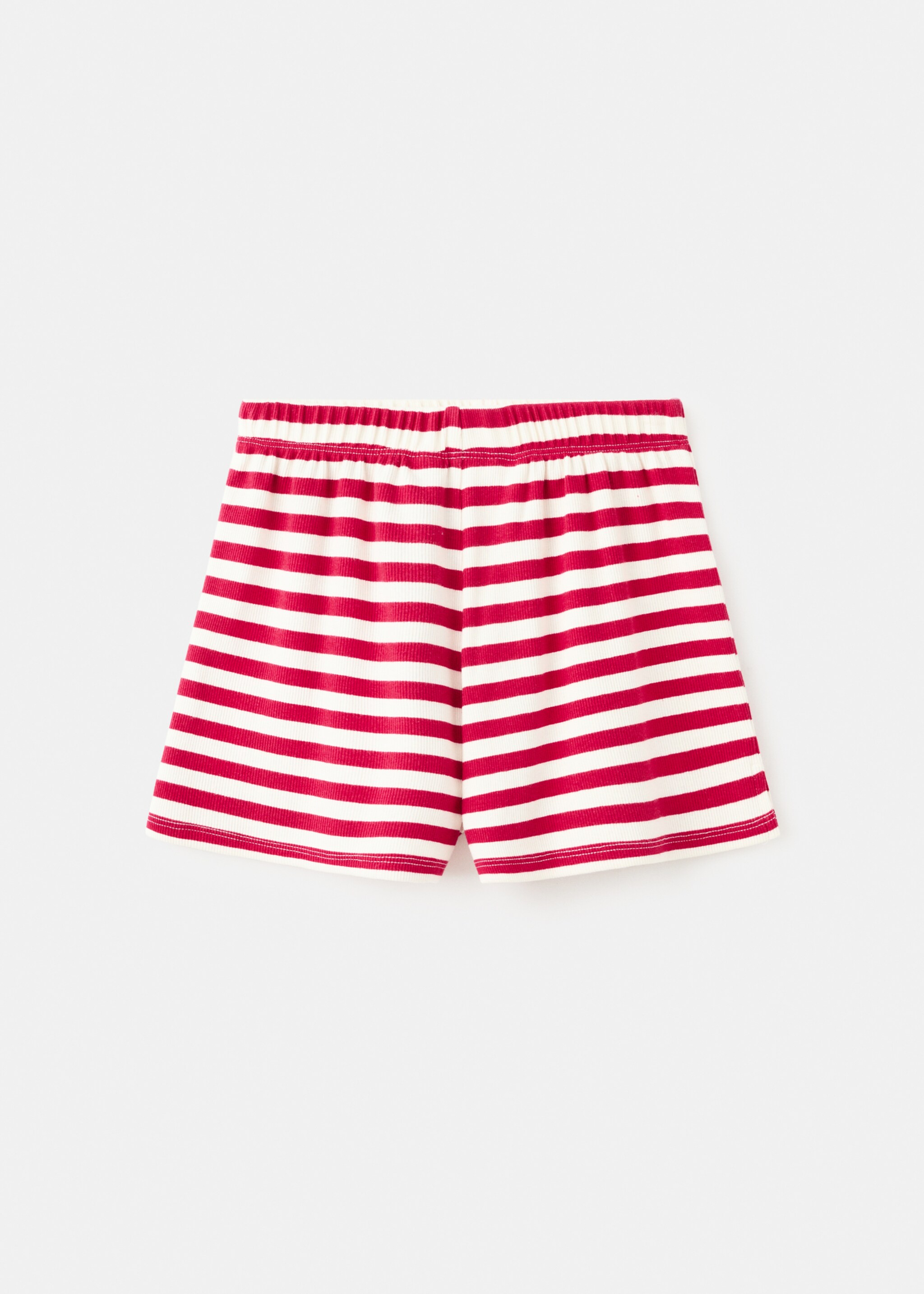 Ribbed striped shorts - Reverse of the article, Red. Ref: 27041509-00.