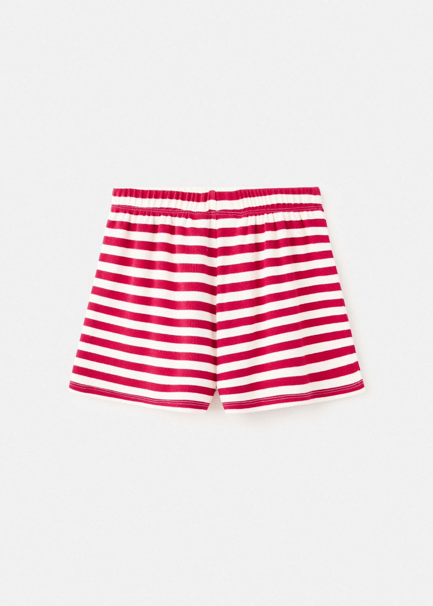 Ribbed striped shorts - Reverse of the article