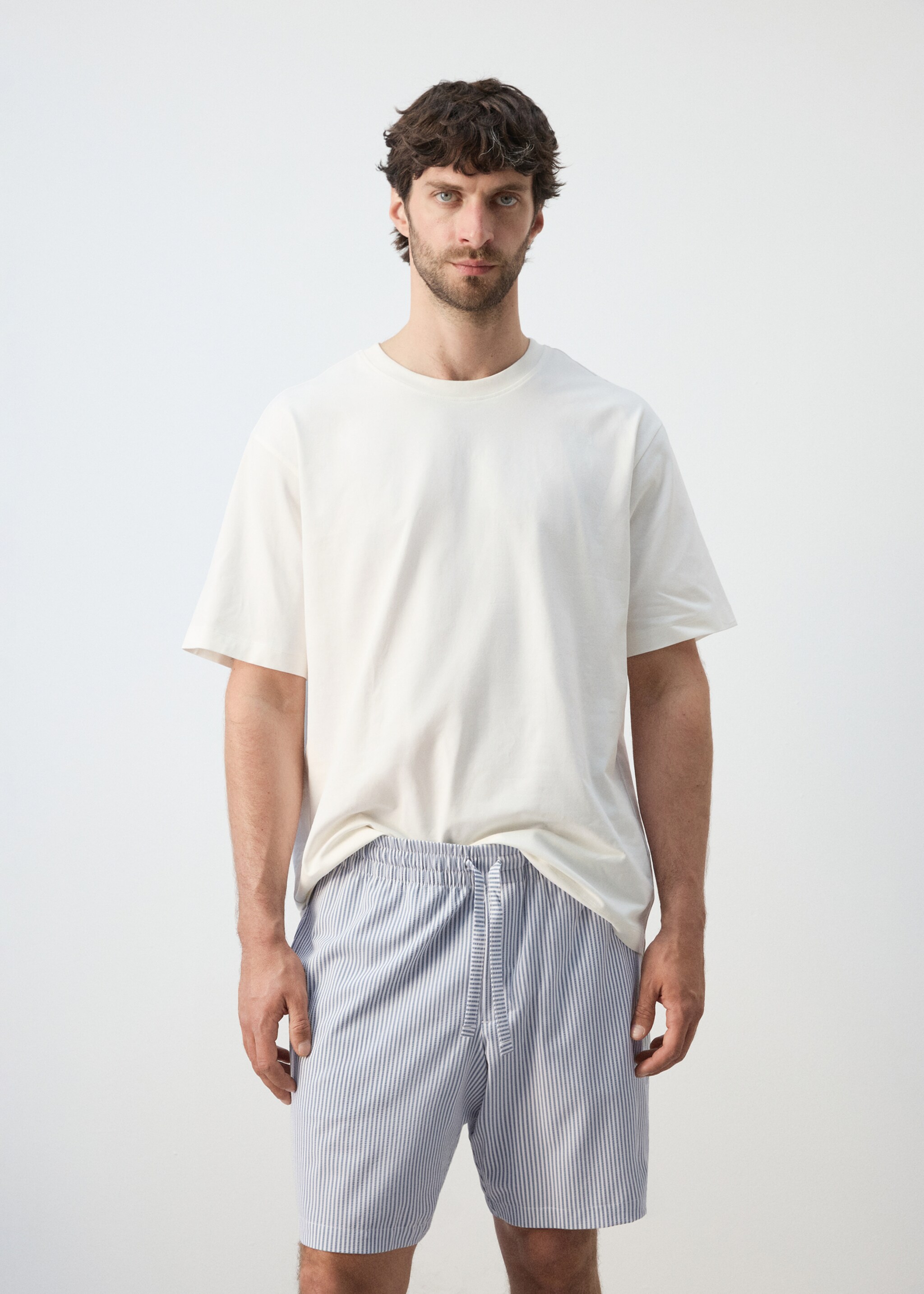 Short pyjama combo set - Medium plane, Blue. Ref: 27041511-00.