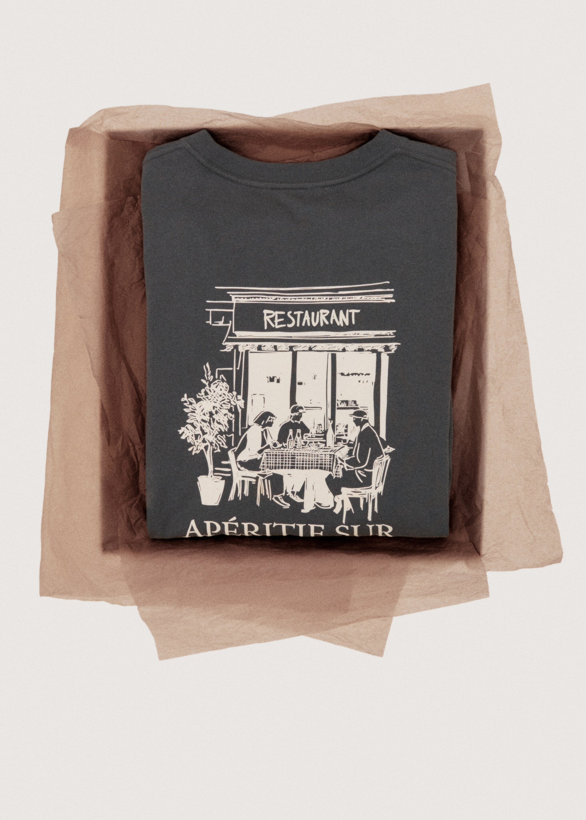 Short-sleeved printed t-shirt - Details of the article 7, Charcoal. Ref: 27041516-00.