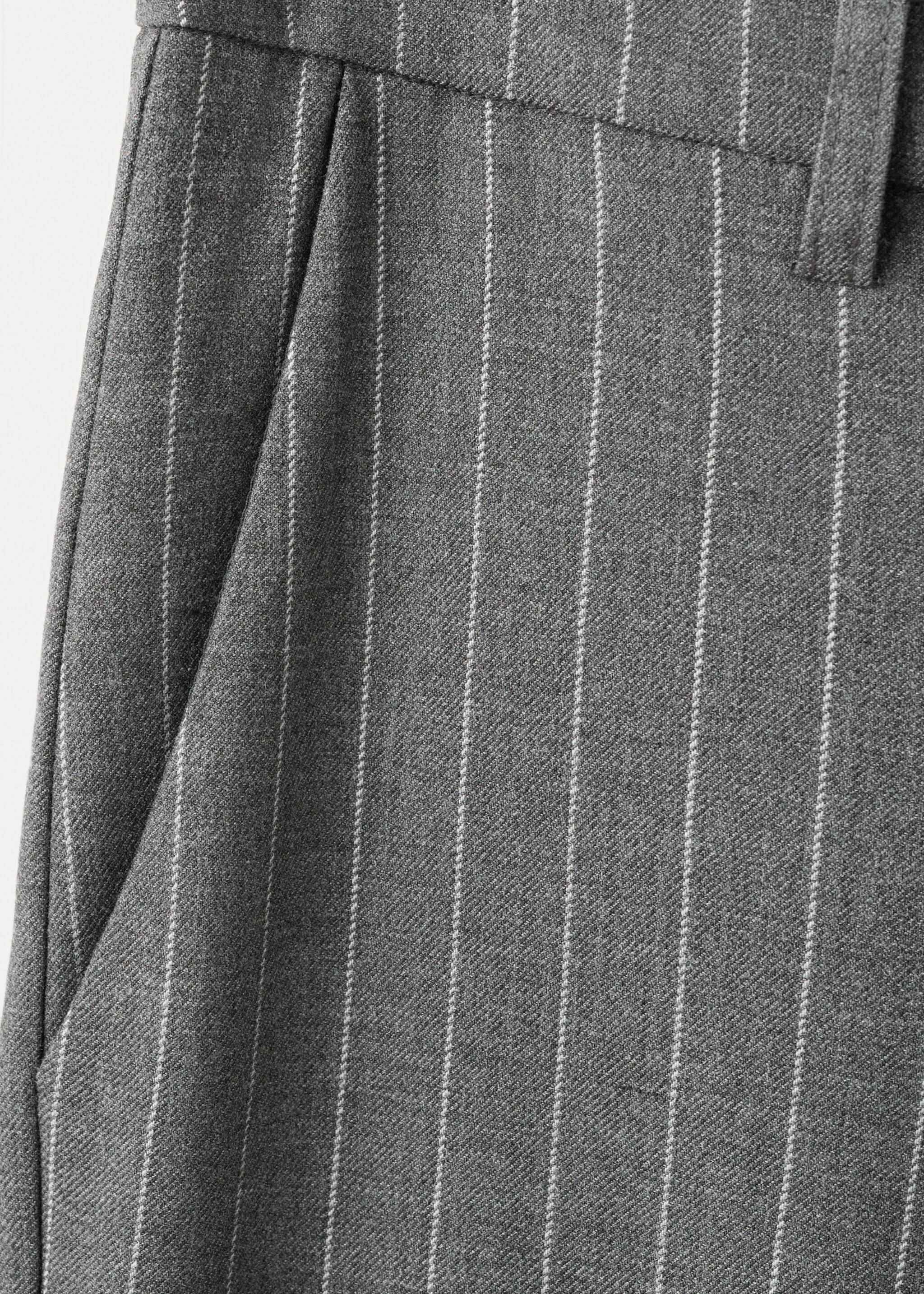 Striped suit trousers - Details of the article 0, Grey. Ref: 27041521-00.