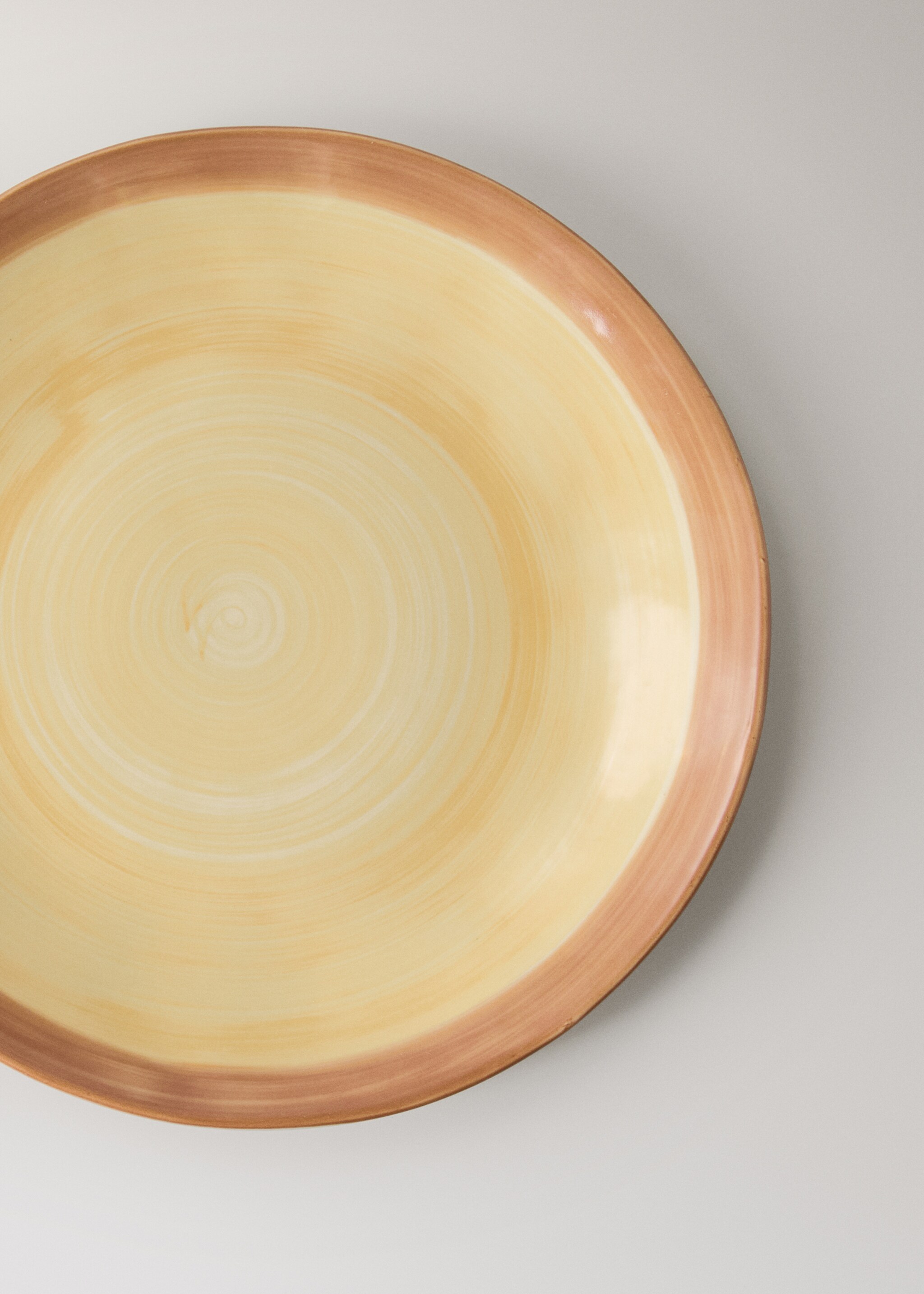 Two-tone stoneware flat plate - Details of the article 1, Vanilla. Ref: 27041524-00.