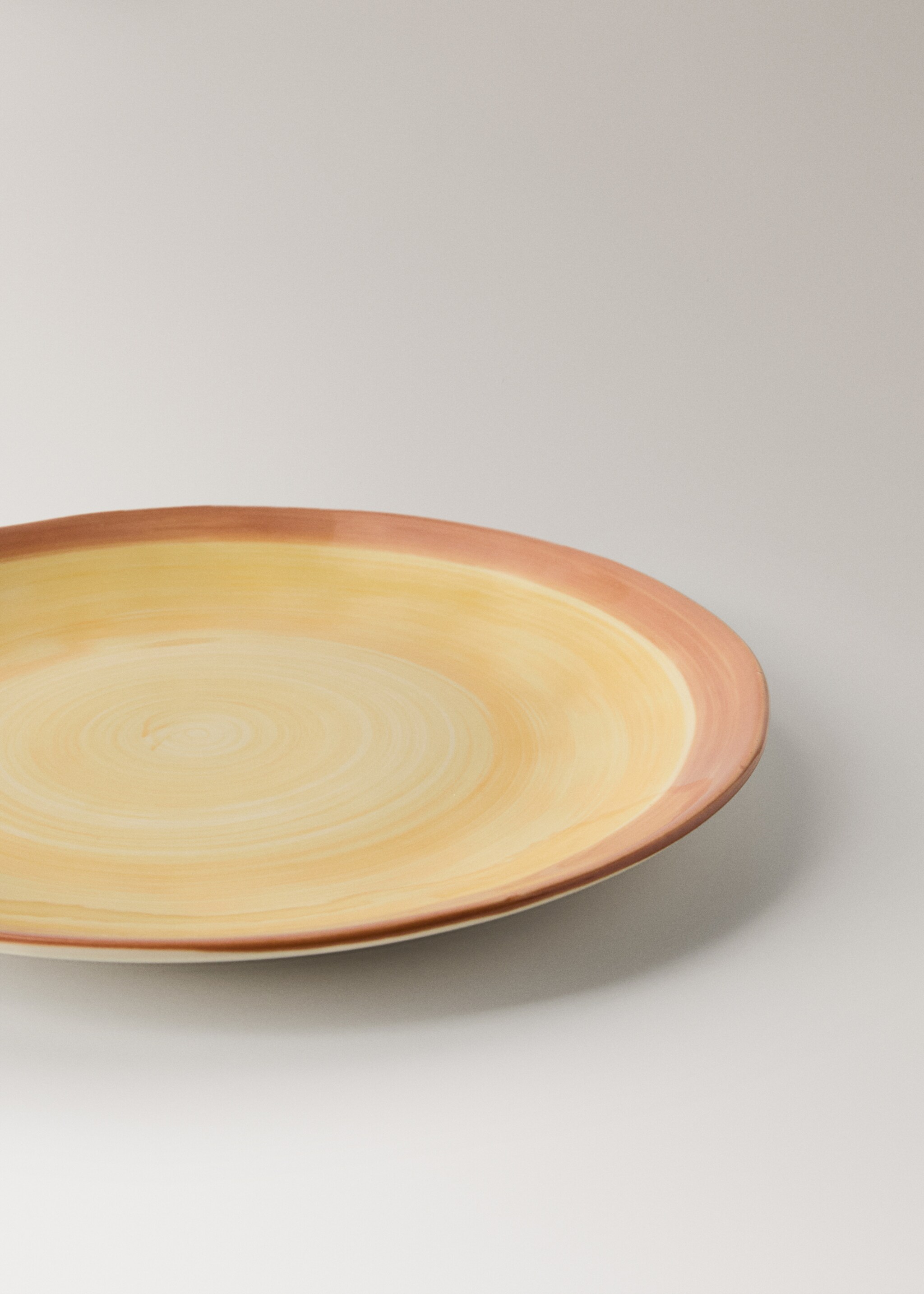 Two-tone stoneware flat plate - Details of the article 2, Vanilla. Ref: 27041524-00.