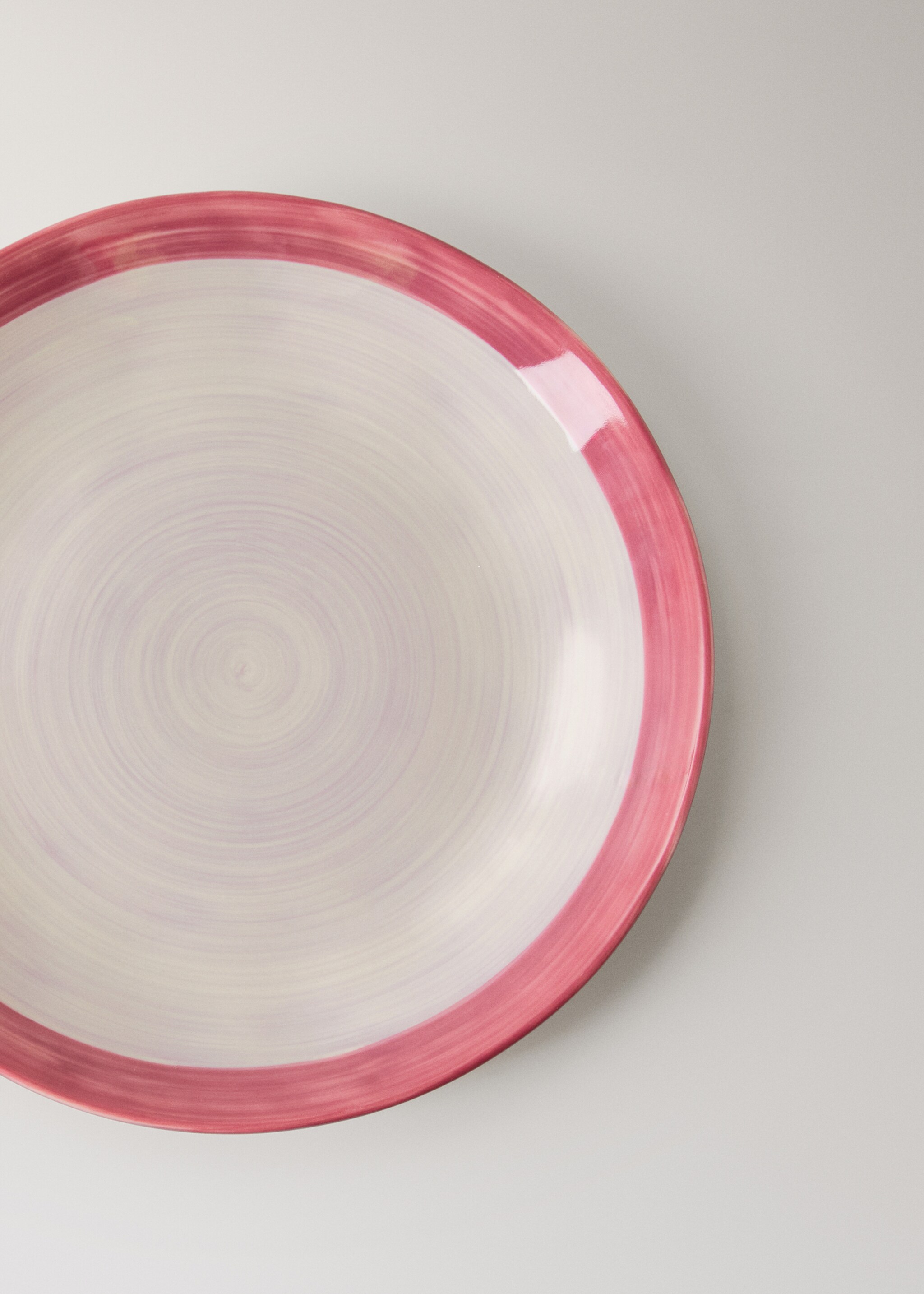 Two-tone stoneware flat plate - Details of the article 1, Light/Pastel Purple. Ref: 27041524-00.
