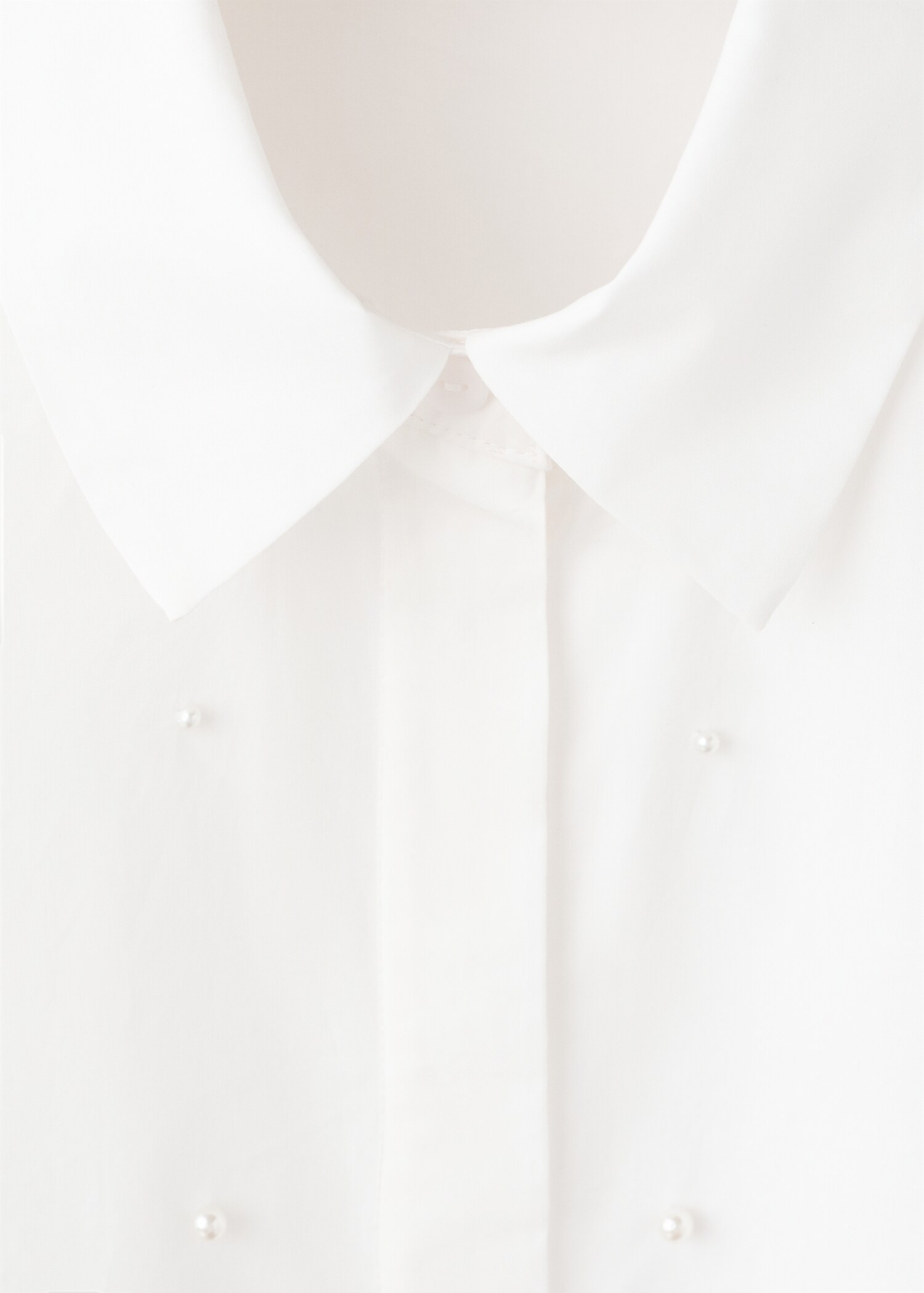 珍珠泡泡袖衬衫 - null