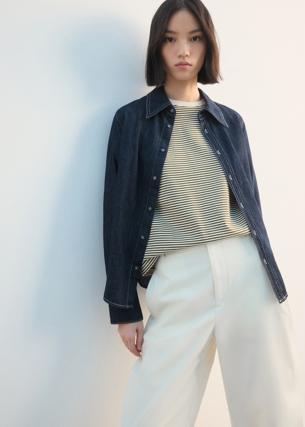 Straight-fit cotton pants