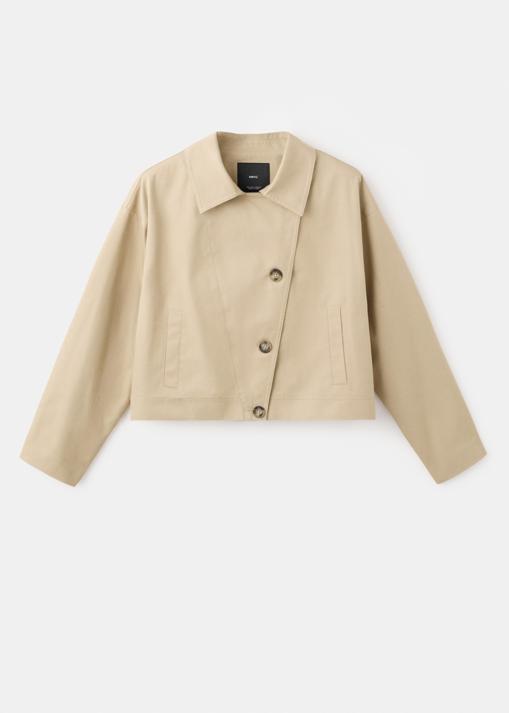 Trench court croisé - Article sans modèle, Beige. Ref: 27042543-00.