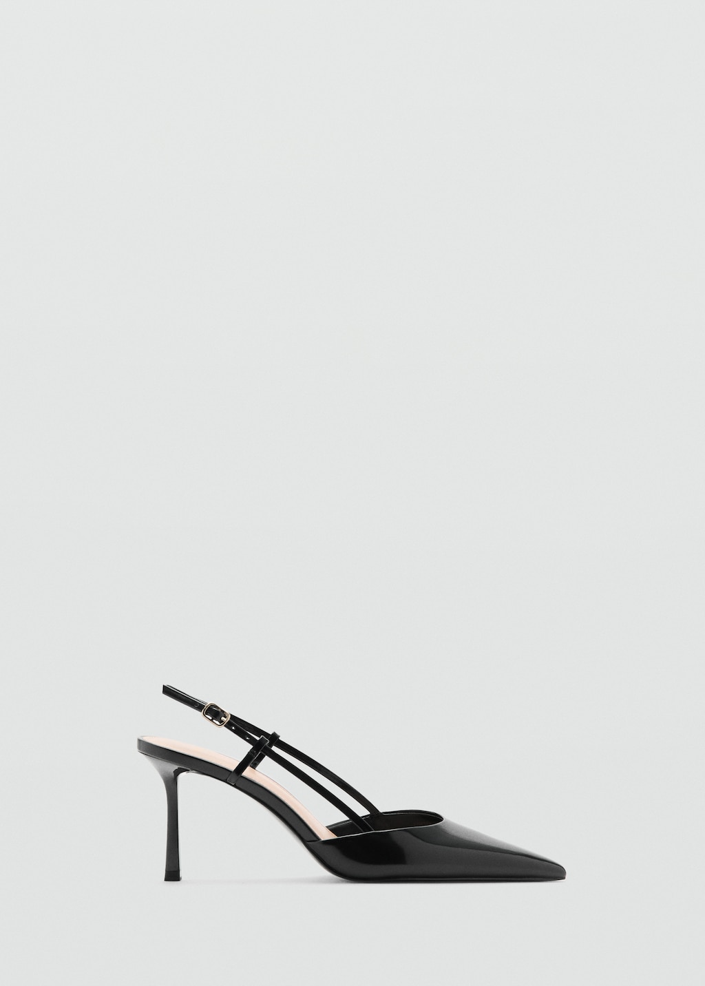 Mango Pointed-toe leather heeled shoes