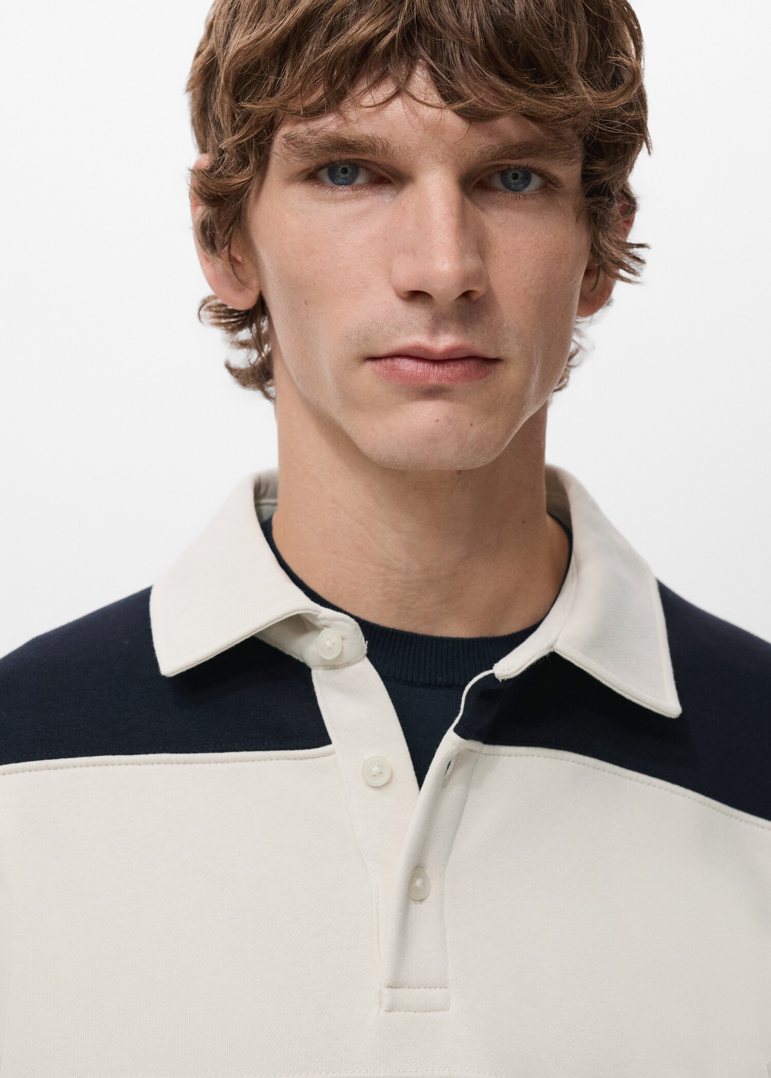 Sweatshirt de estilo polo às riscas - Pormenor do artigo 1