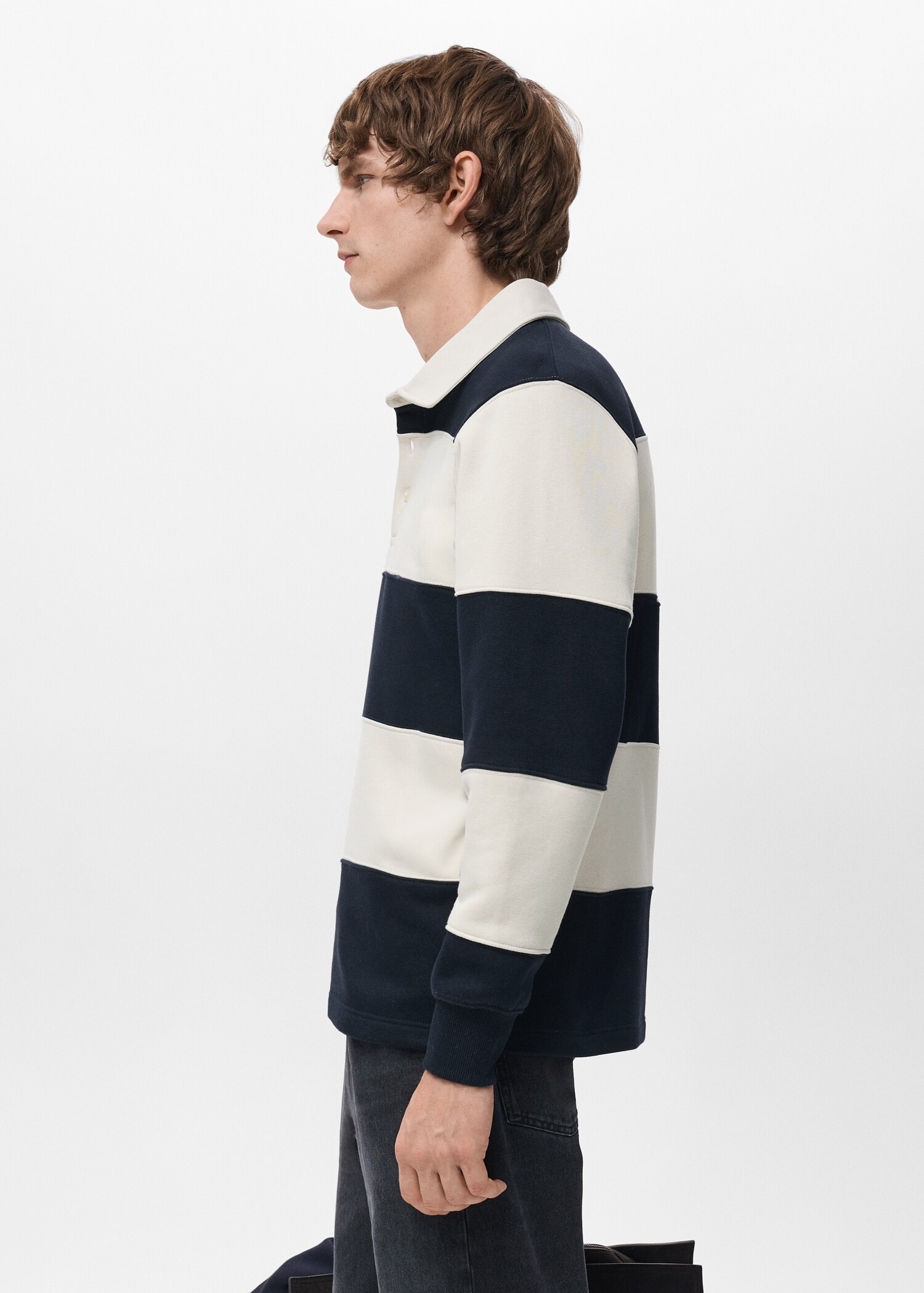 Sweatshirt de estilo polo às riscas - Pormenor do artigo 2