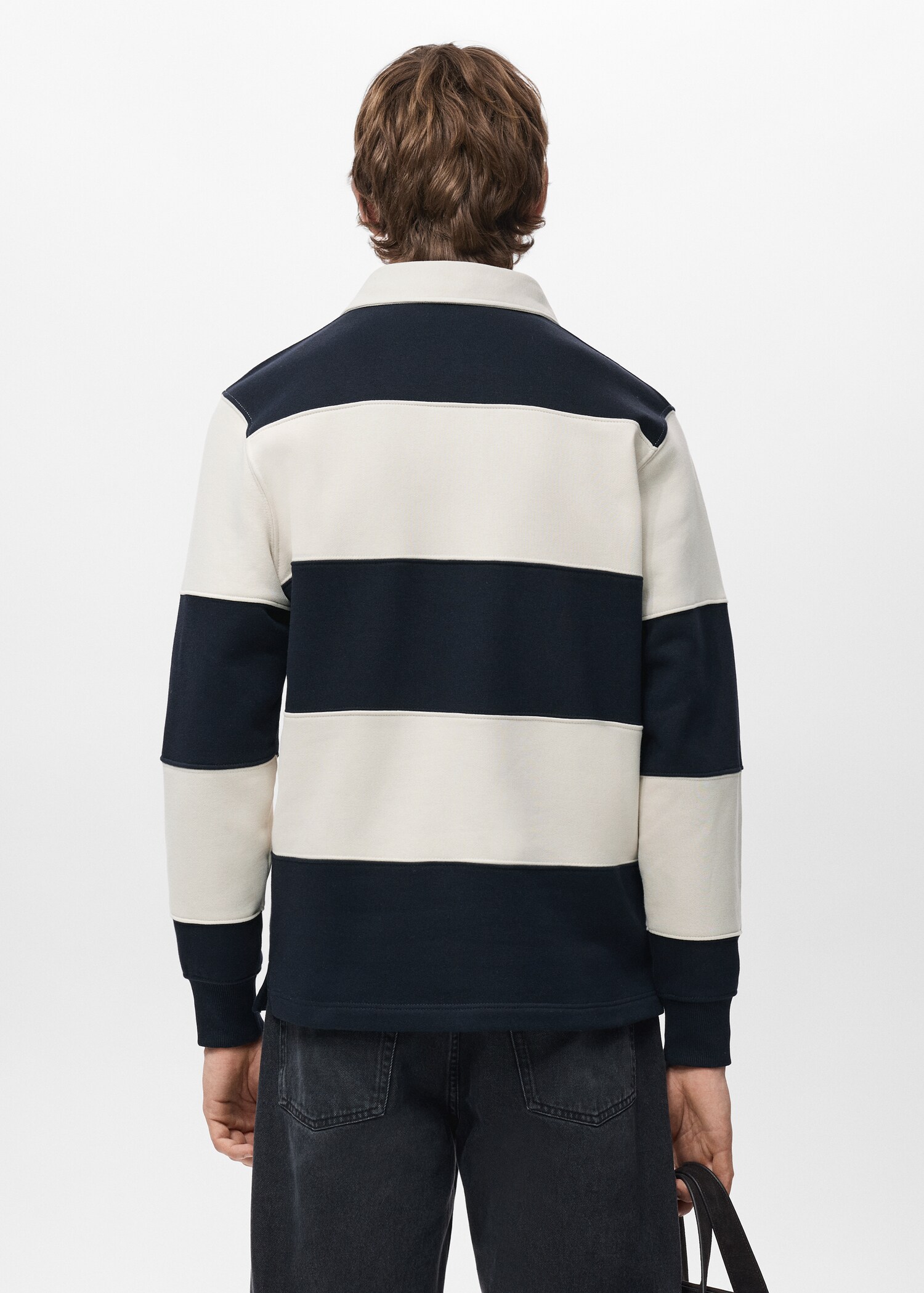 Sweatshirt de estilo polo às riscas - Verso do artigo