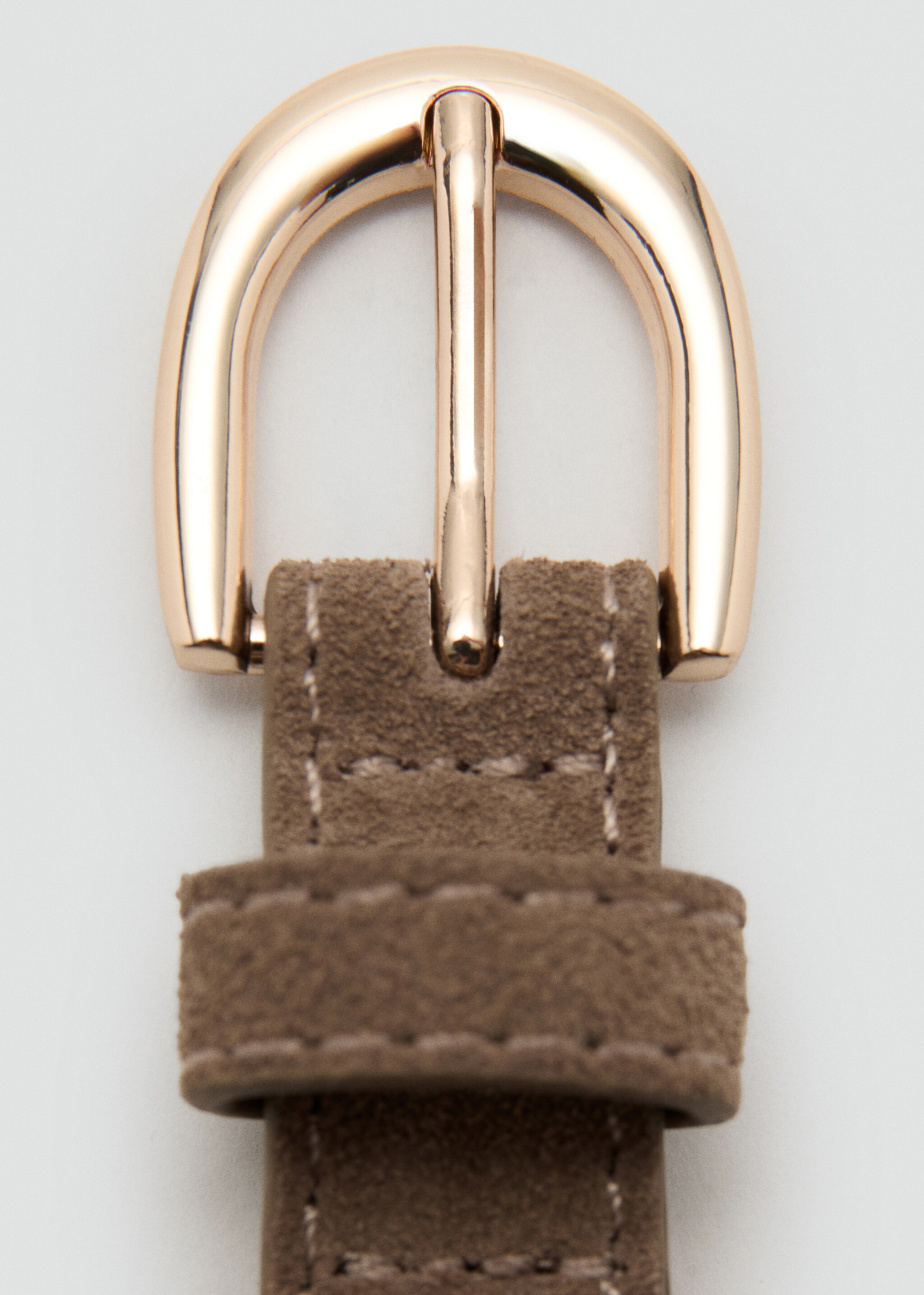 Ceinture cuir suède - Plan moyen, Marron moyen. Ref: 27042893-00.