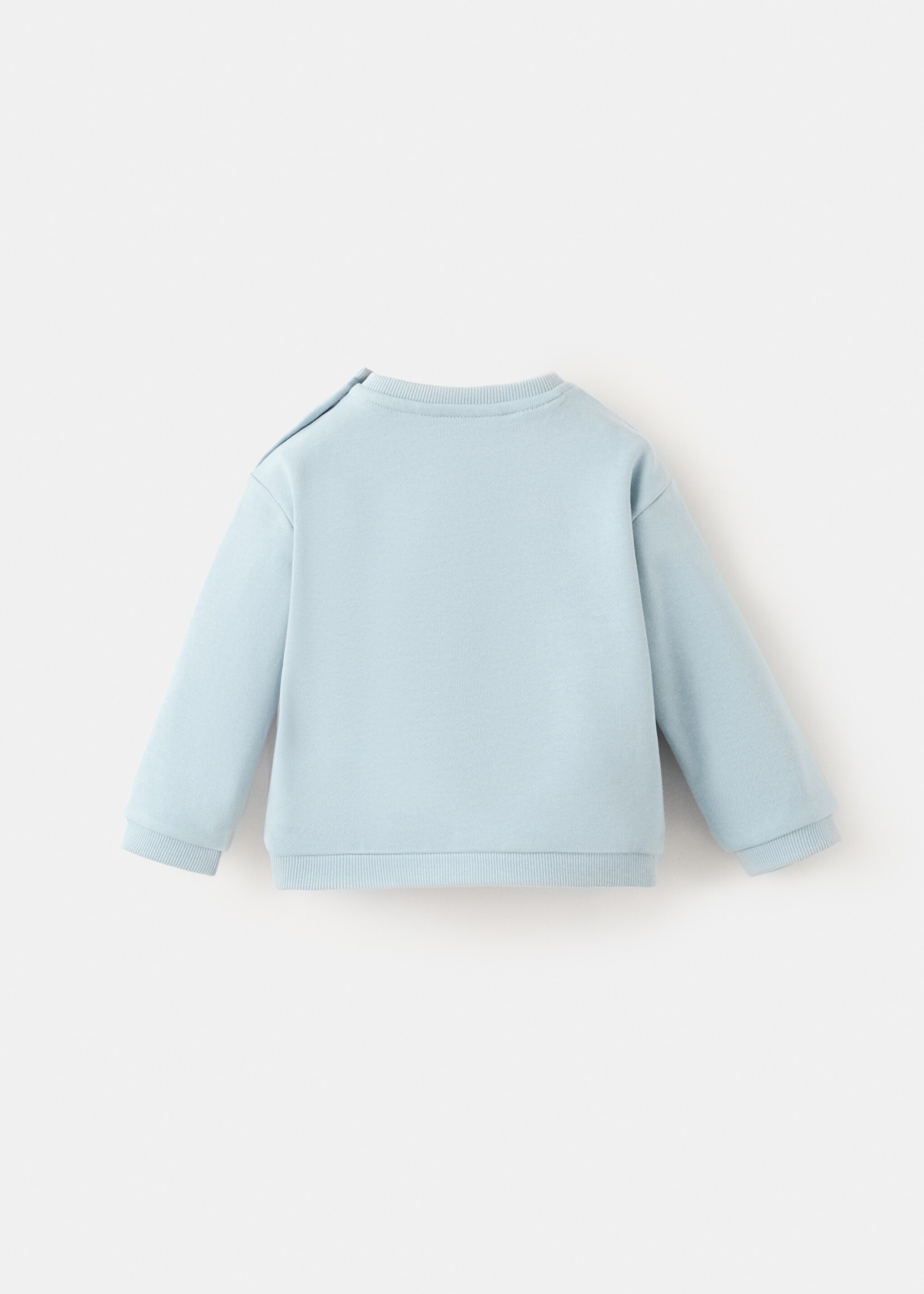Printed cotton sweatshirt - Reverse of the article, Sky Blue. Ref: 27042901-00.
