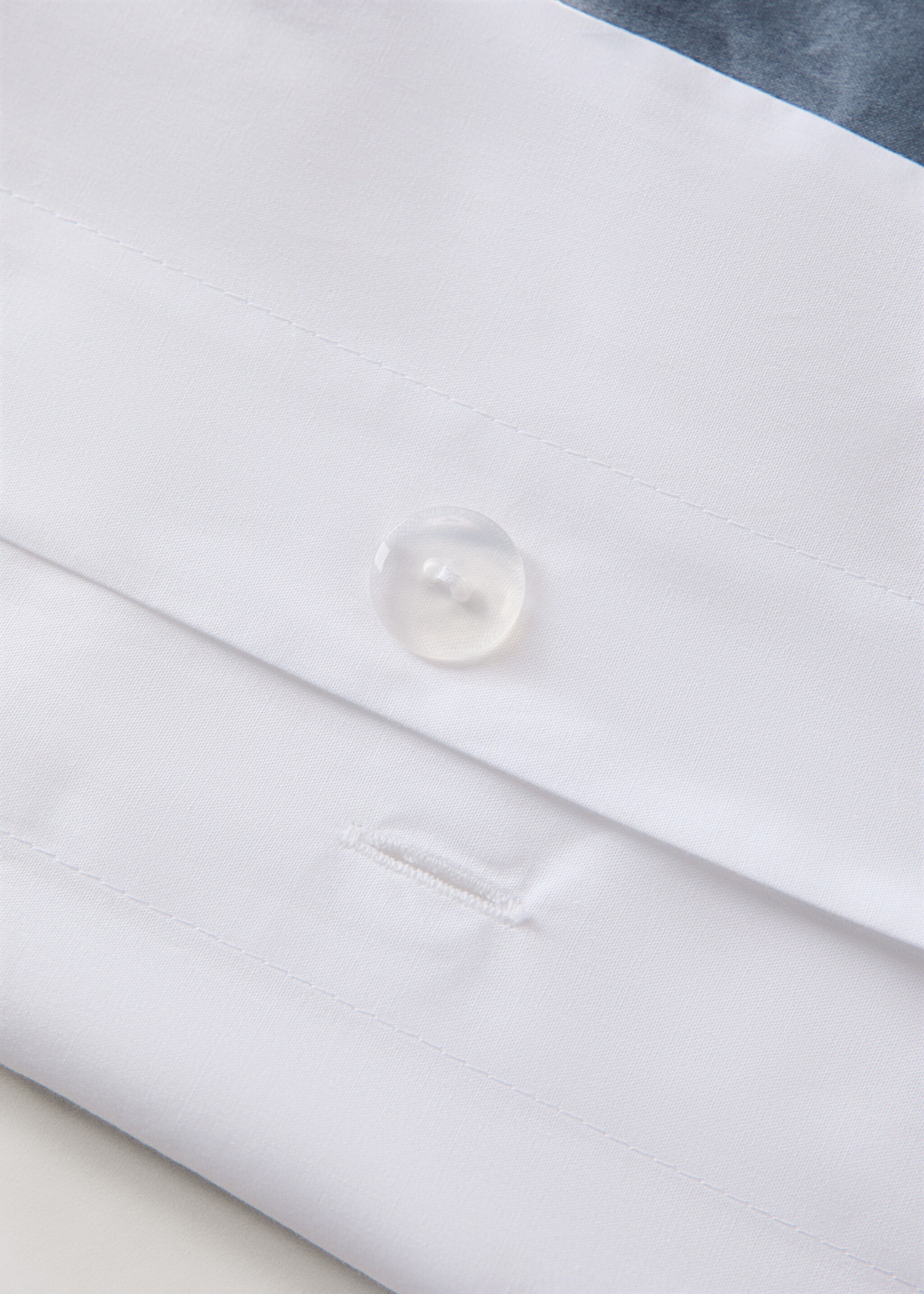 200 thread count cotton percale duvet cover with satin edges King Bed - Details of the article 2, Blue. Ref: 27042903-00.