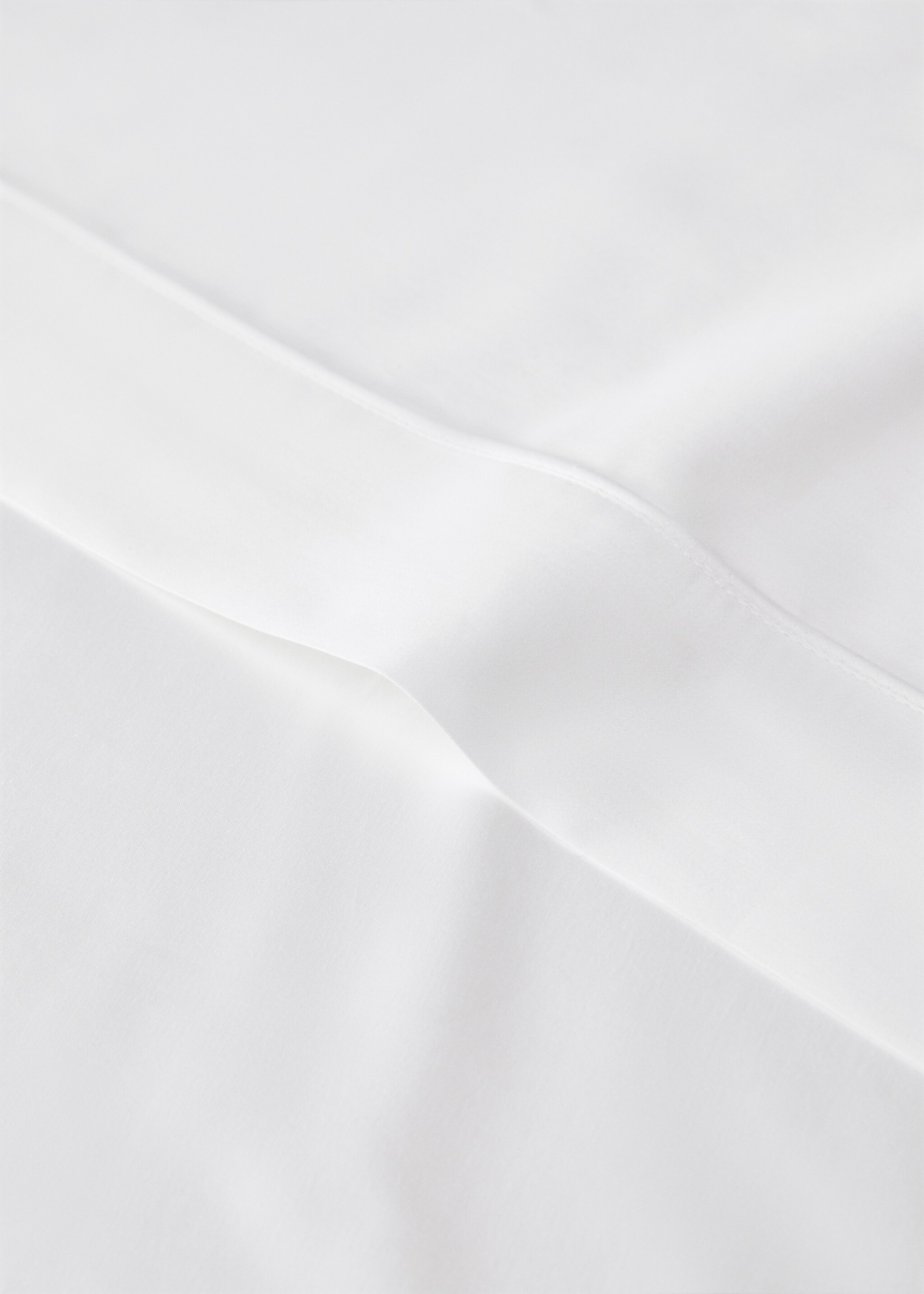 600-thread satin cotton top sheet for 180/200 cm bed - Details of the article 1, White. Ref: 27042908-00.