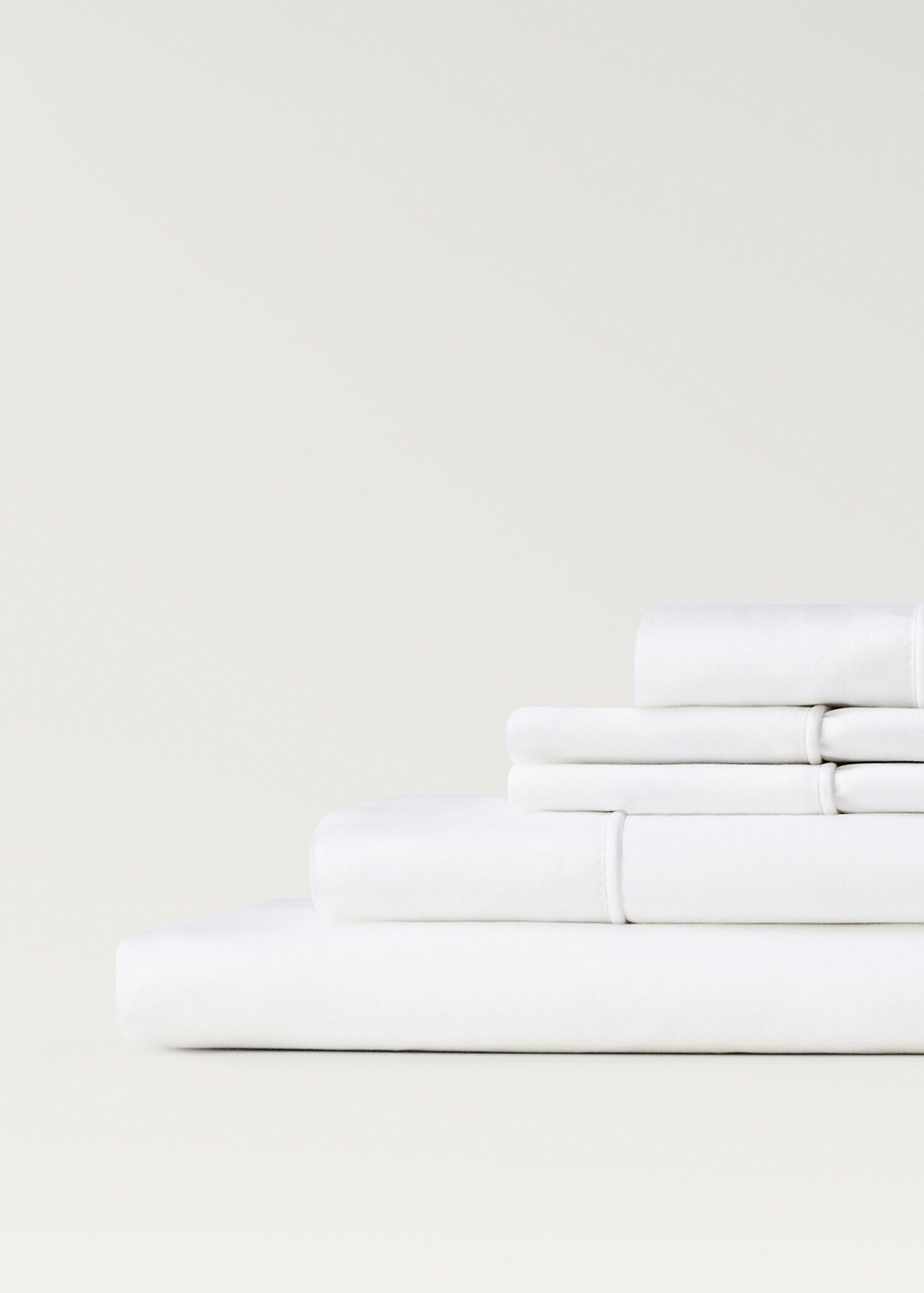 600-thread satin cotton top sheet for 180/200 cm bed - Details of the article 3