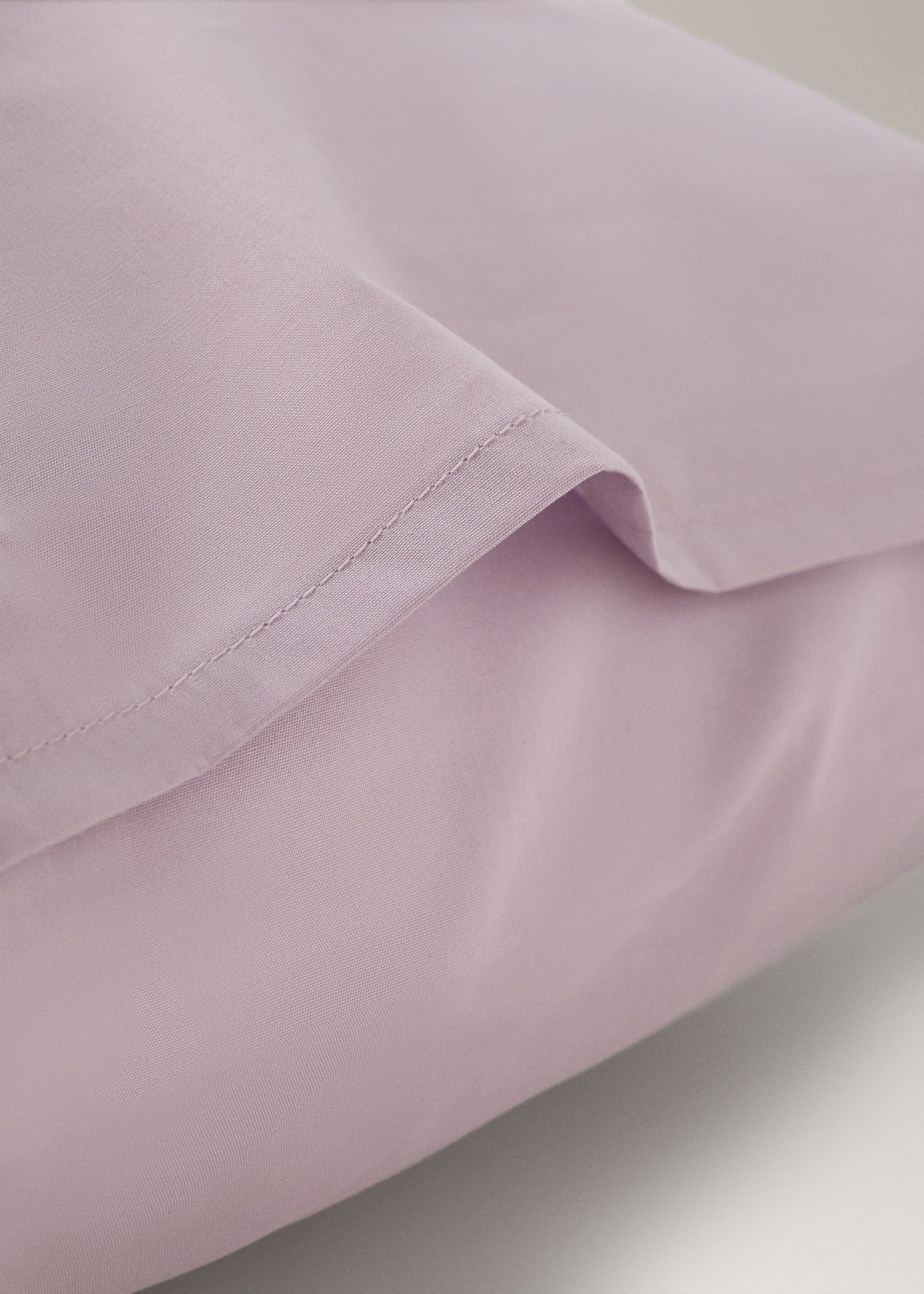 Dva povlaky na polštář z bavlněného perkálu, 200 vláken, 50x75 cm - Detail zboží 1, Světle/pastelově purpurová. Ref: 27042917-00.