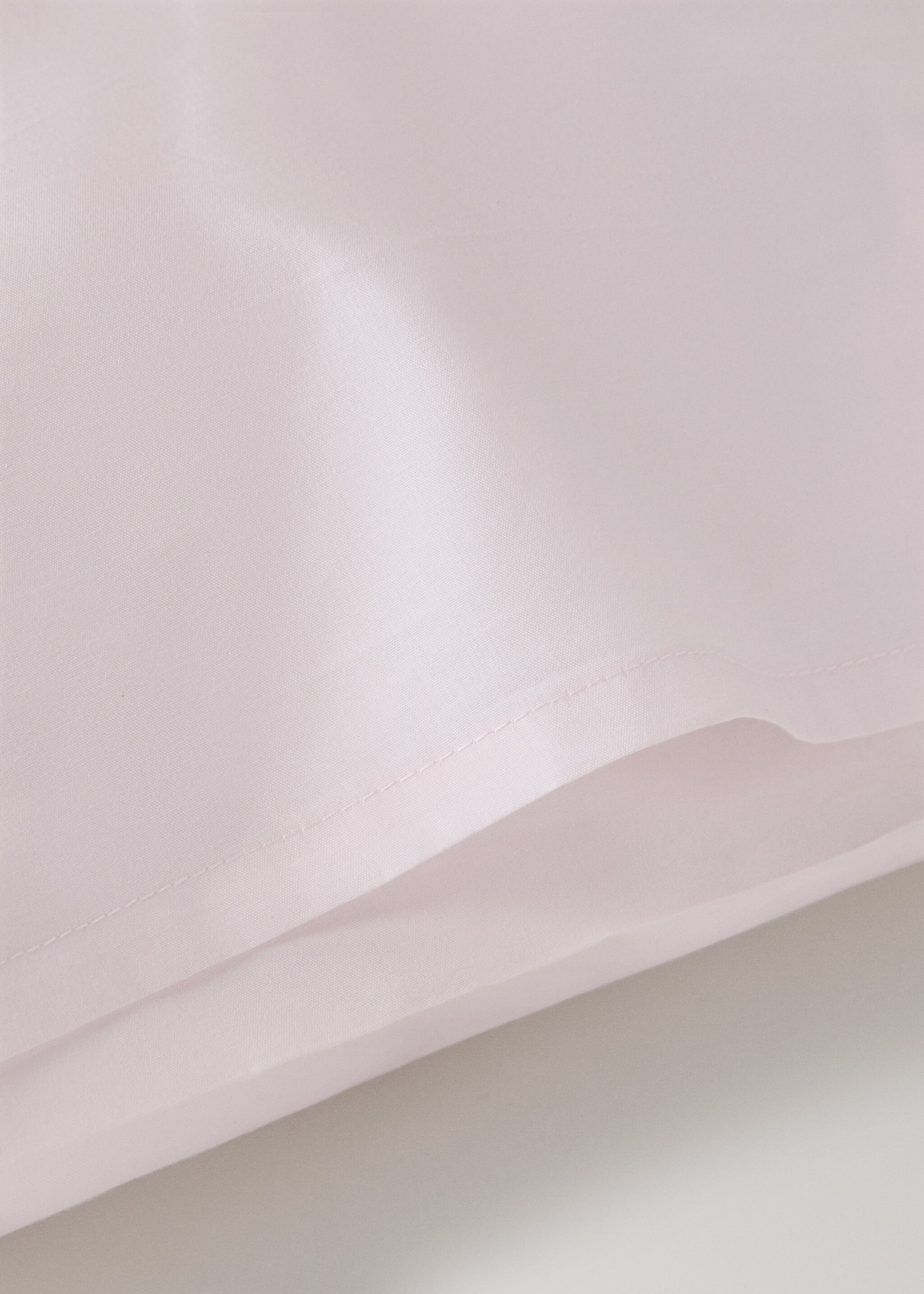 Two 200-thread count percale cotton pillowcases 50x75cm - Details of the article 1, Light Pink. Ref: 27042917-00.