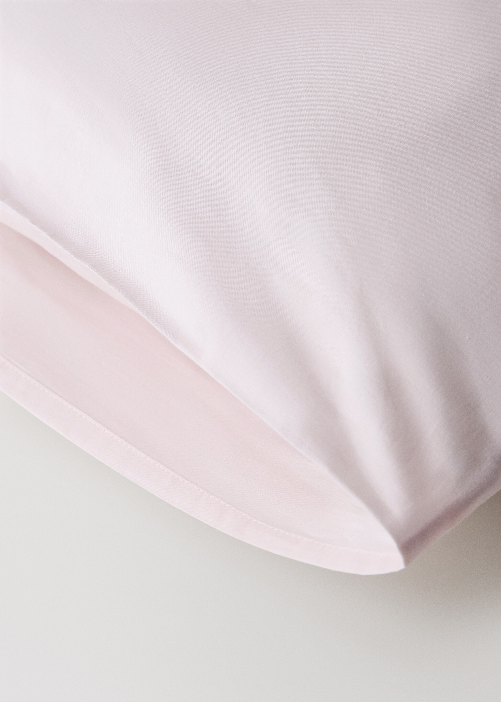 Two 200-thread count percale cotton pillowcases 50x75cm - Details of the article 2, Light Pink. Ref: 27042917-00.