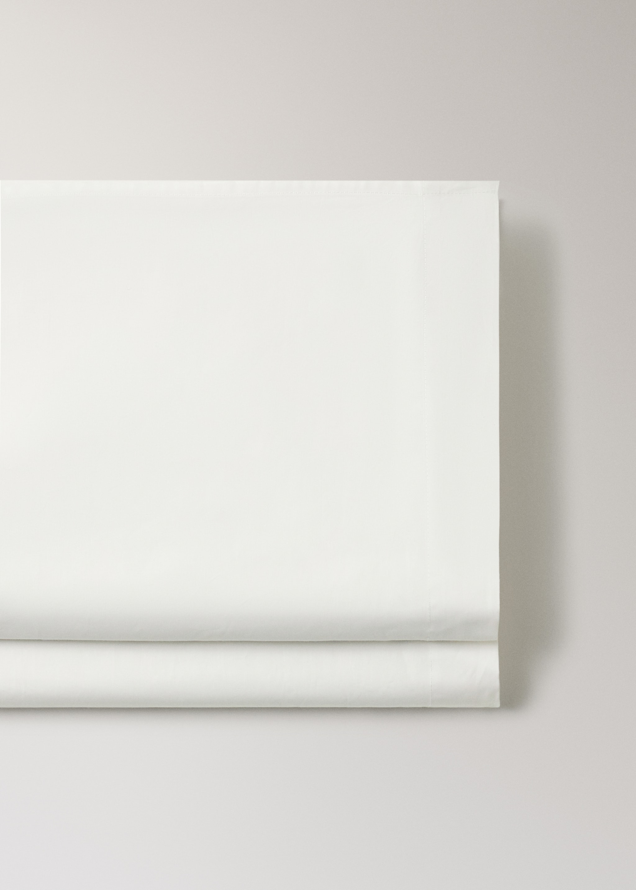 200-thread count percale cotton top sheet for 180/200 cm bed - Details of the article 2, Ecru. Ref: 27042918-00.