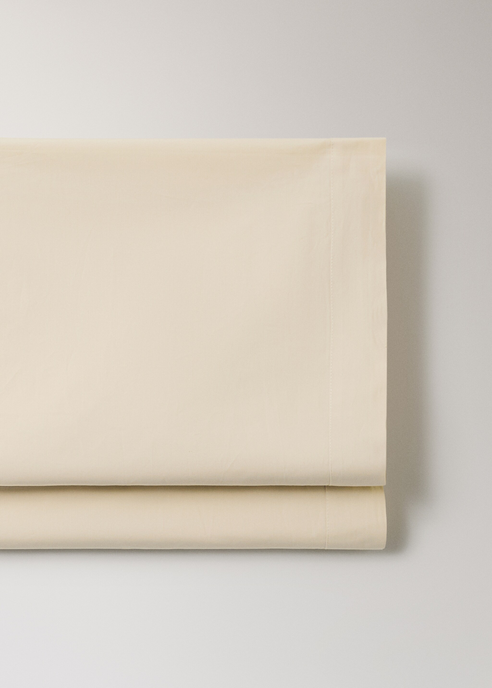 200-thread count percale cotton top sheet for 180/200 cm bed - Details of the article 3, Pastel Yellow. Ref: 27042918-00.