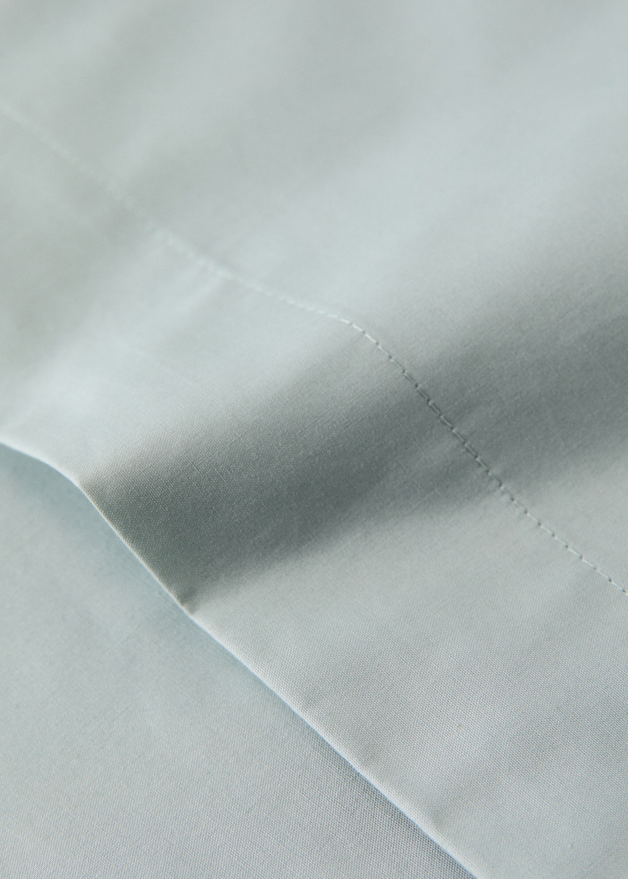 Drap plat percale de coton 200 fils lit 180/200 cm - Détail de l'article 1, Vert d´eau. Ref: 27042918-00.