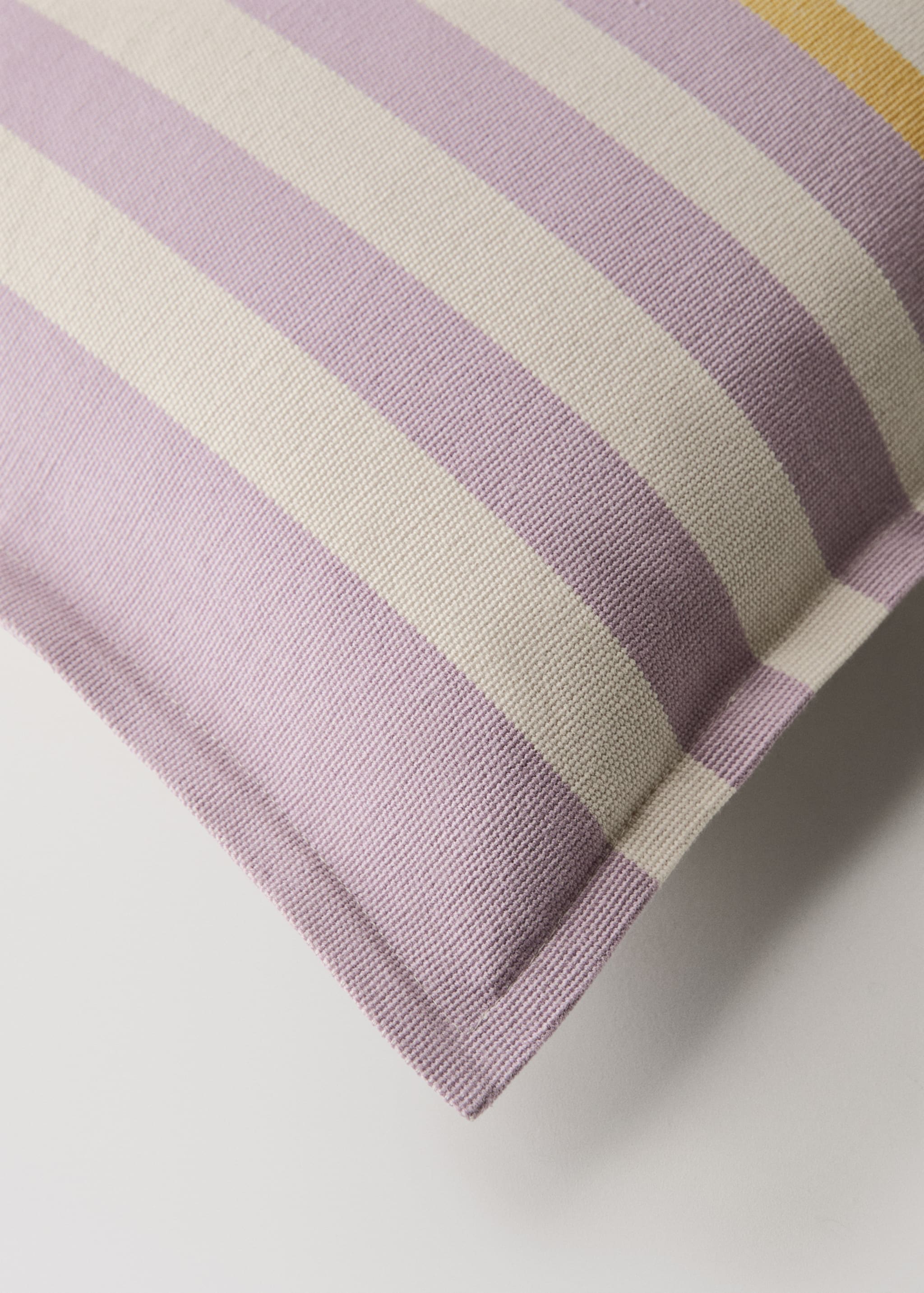 Cotton cushion cover with striped design 30x50 cm - Details of the article 1, Green. Ref: 27042924-00.