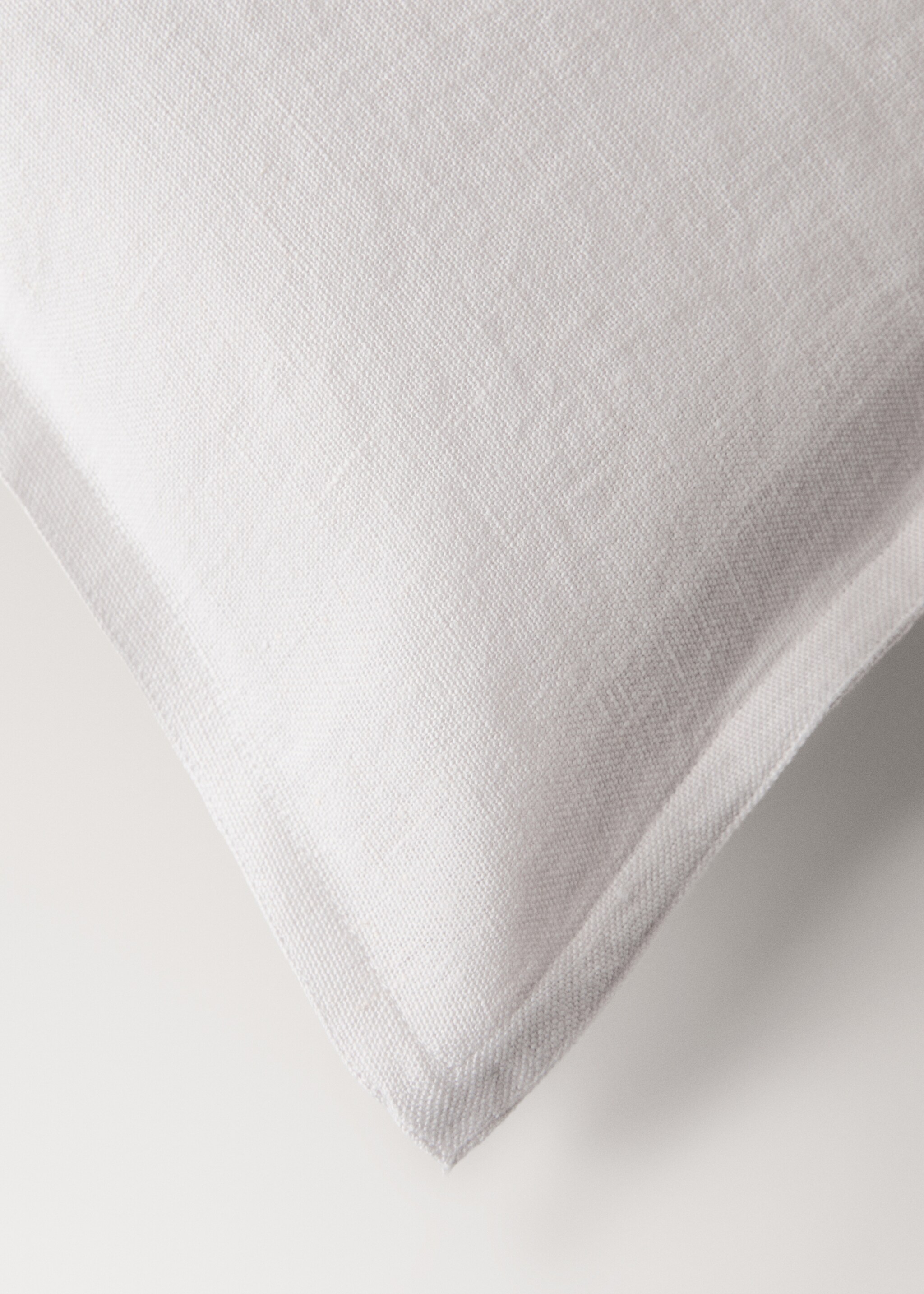 Linen cushion cover with flange 30x50 cm - Details of the article 2, Light Heather Grey. Ref: 27042928-00.