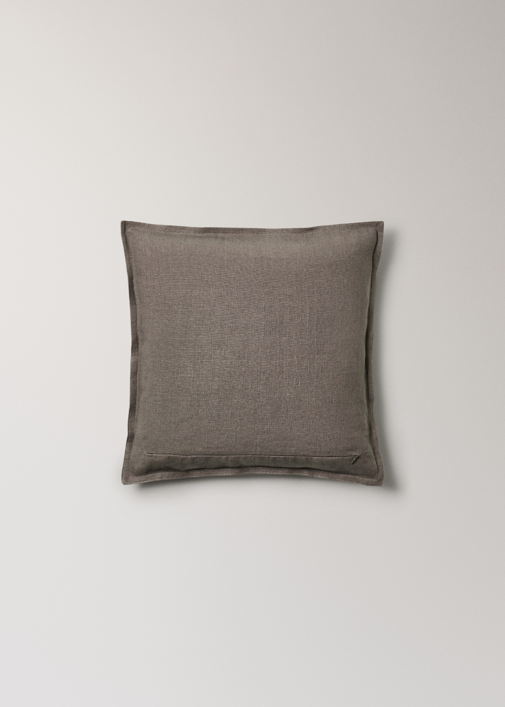 Μαξιλαροθήκη λινή φάσα 45x45εκ - Λεπτομέρεια του προϊόντος 1, Μεσαίο Καφέ. Ref: 27042929-00.