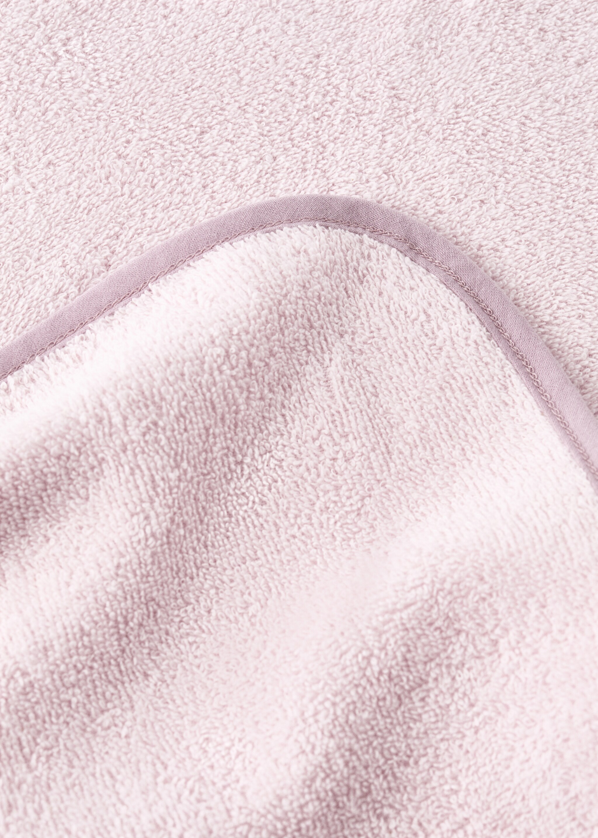 Cotton washbasin towel with contrasting trim - Details of the article 2, Peach. Ref: 27042935-00.