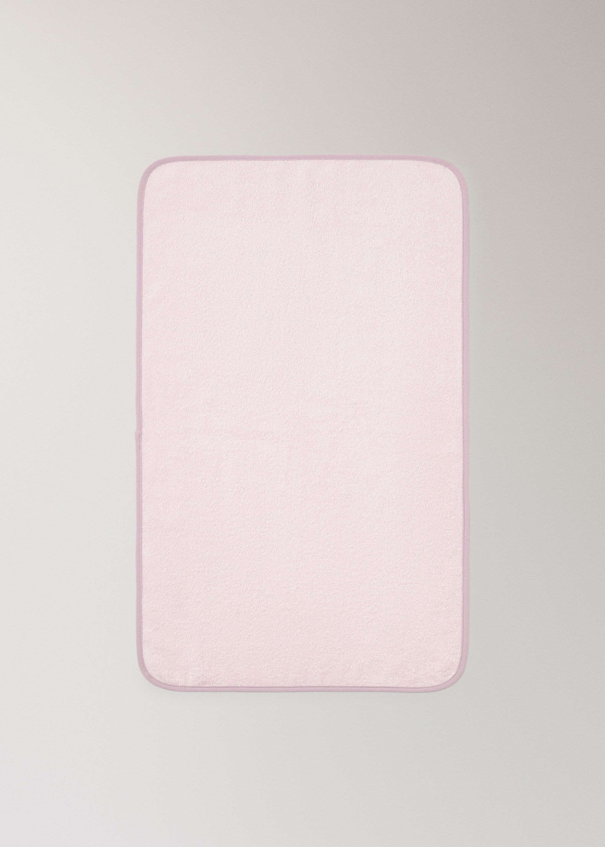 Cotton washbasin towel with contrasting trim - Details of the article 3, Peach. Ref: 27042935-00.